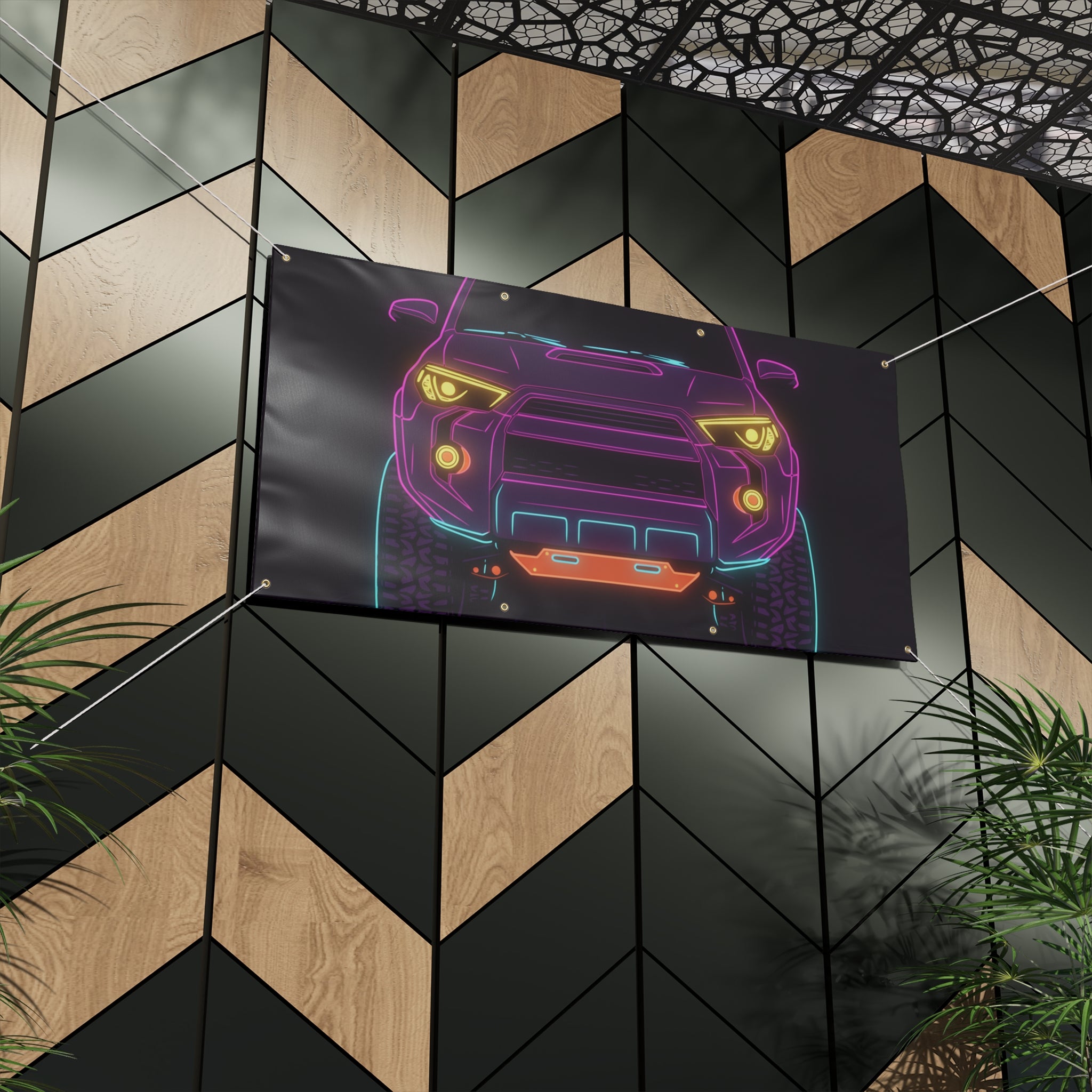 Toyota 4Runner TRD Pro Neon Synthwave Banner