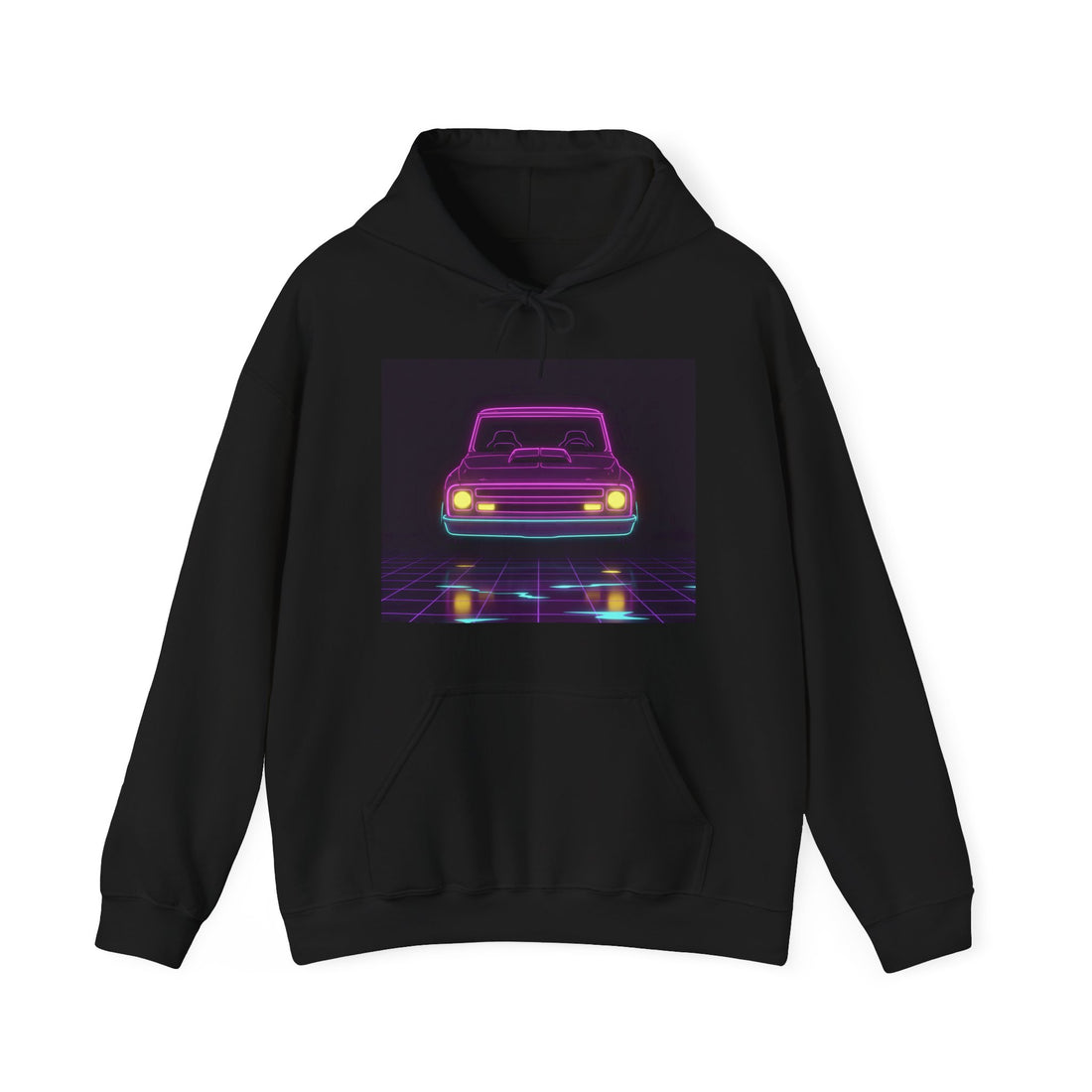 Chevy C10 Pickup (1967-72) Neon Synthwave Unisex Hoodie