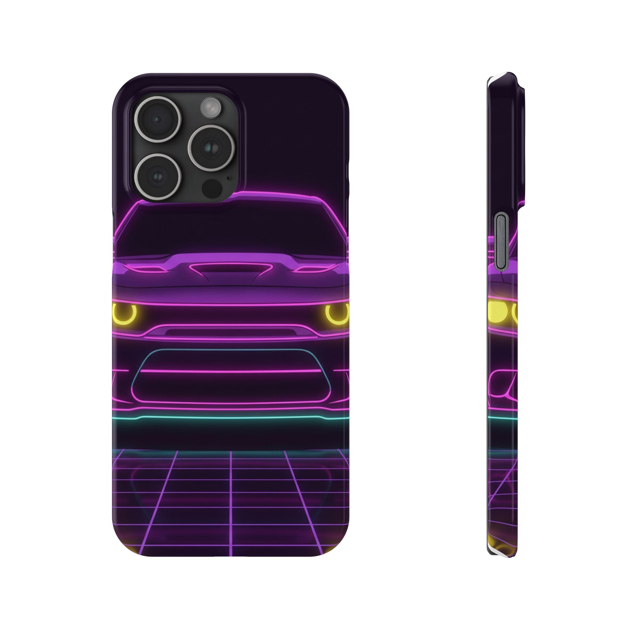 Dodge Challenger SRT Hellcat Neon Synthwave Phone Case