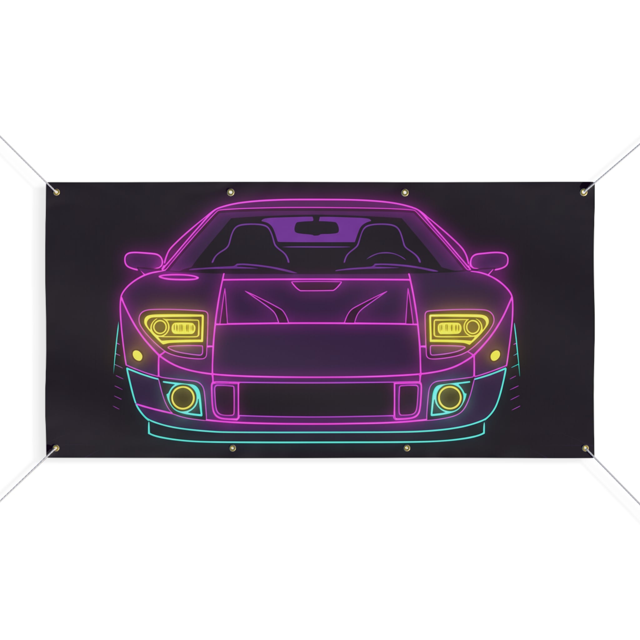 Ford GT40 (1964-69) Neon Synthwave Banner