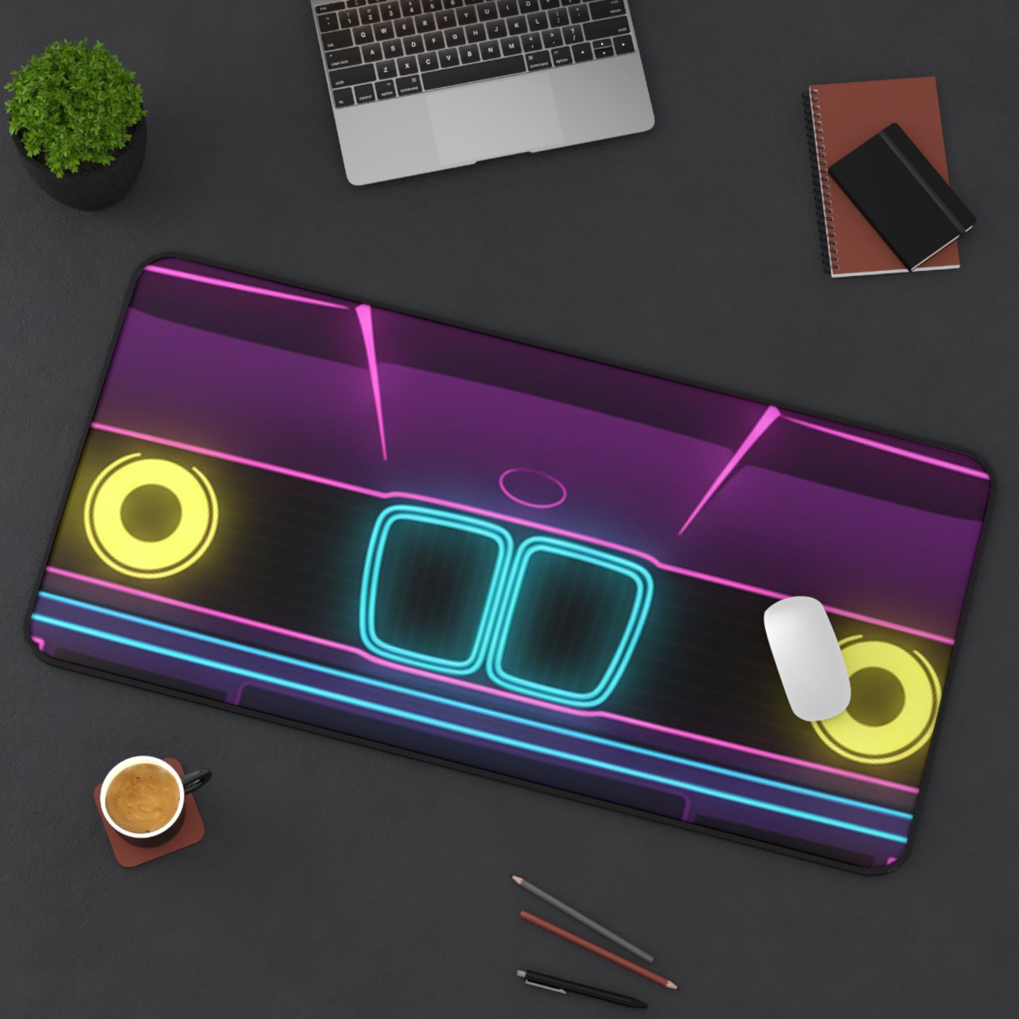 BMW E30 Neon Synthwave Desk Mat
