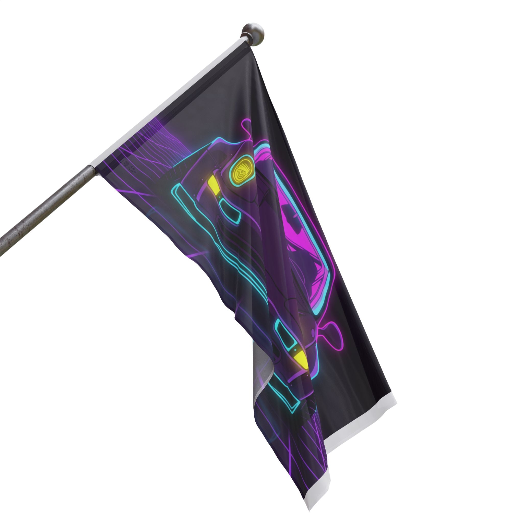 Porsche 964 Turbo Neon Synthwave Garage Flag