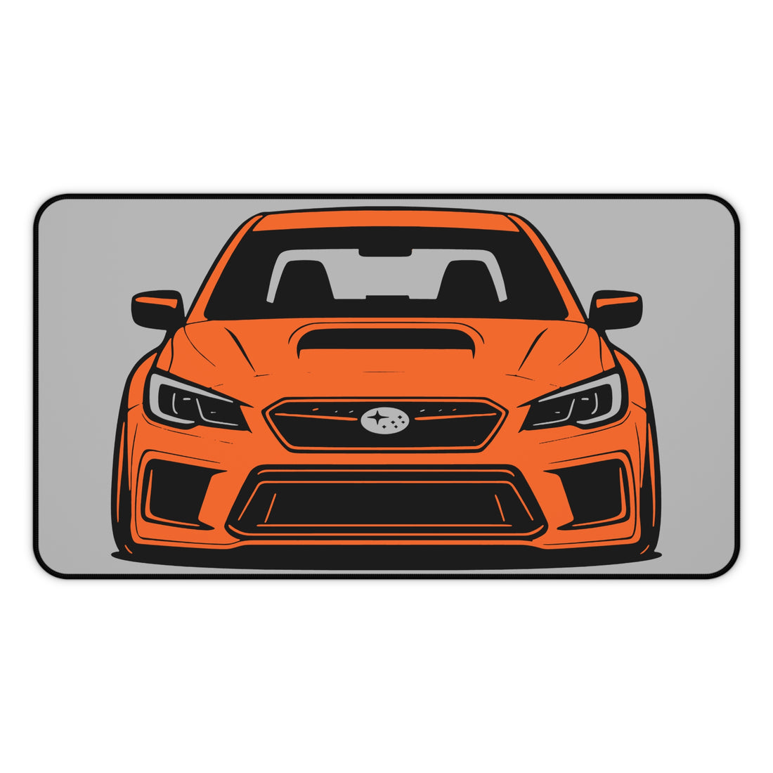 WRX Desk Mat (Orange) Grey Background