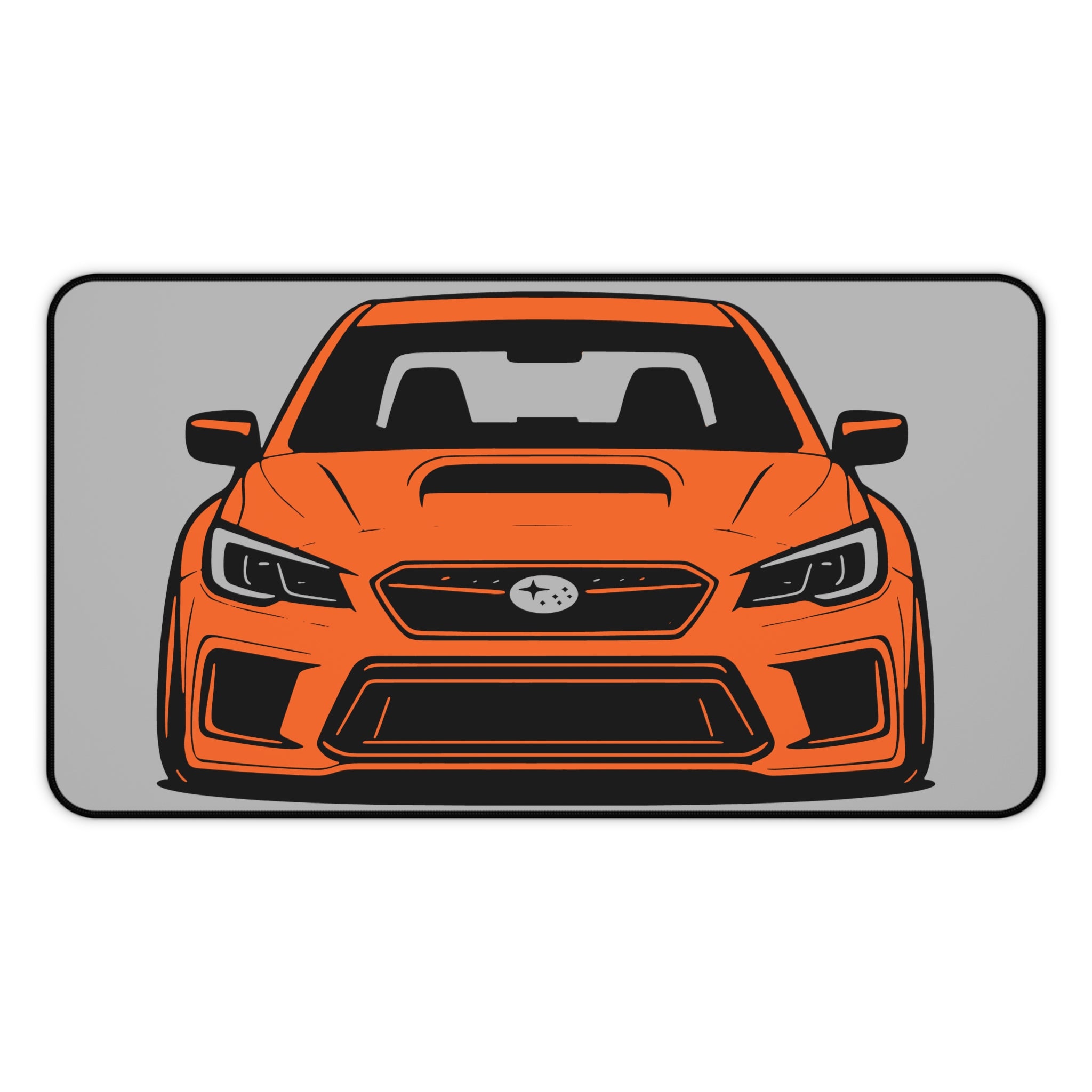WRX Desk Mat (Orange) Grey Background