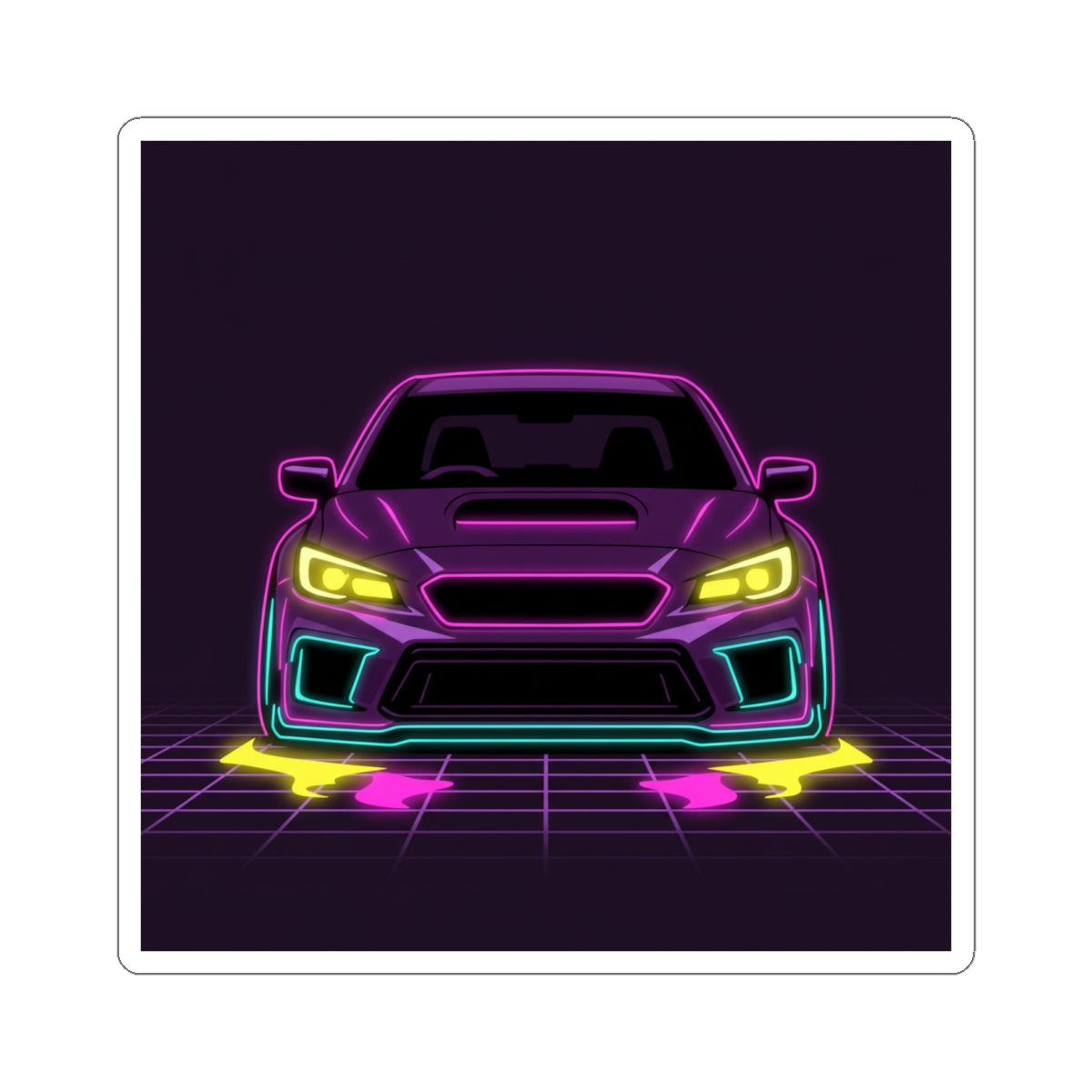 Subaru WRX STI Neon Synthwave Sticker