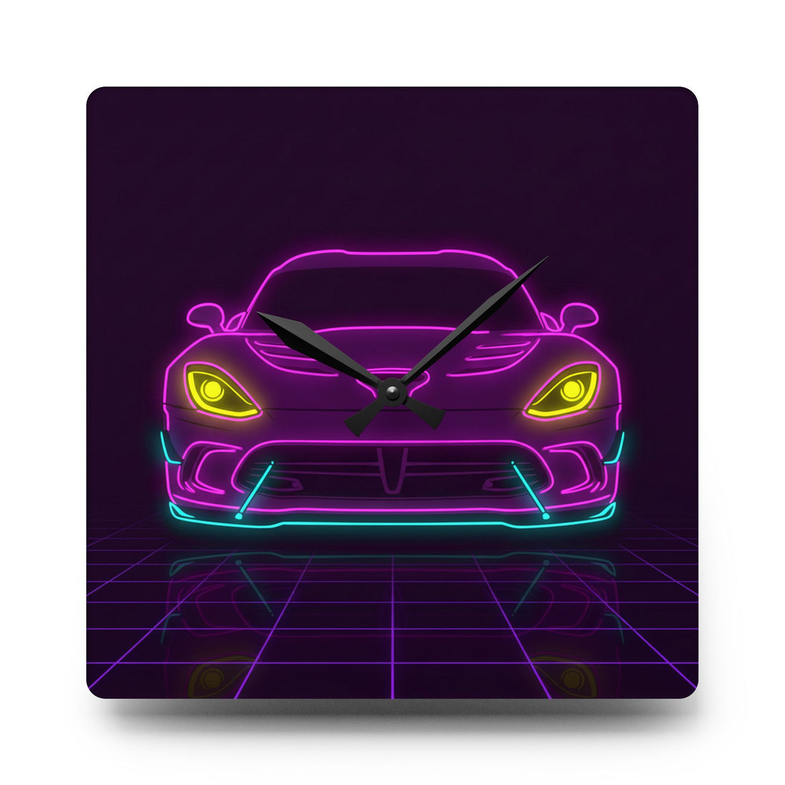 Dodge Viper (1992-17) Neon Synthwave Wall Clock