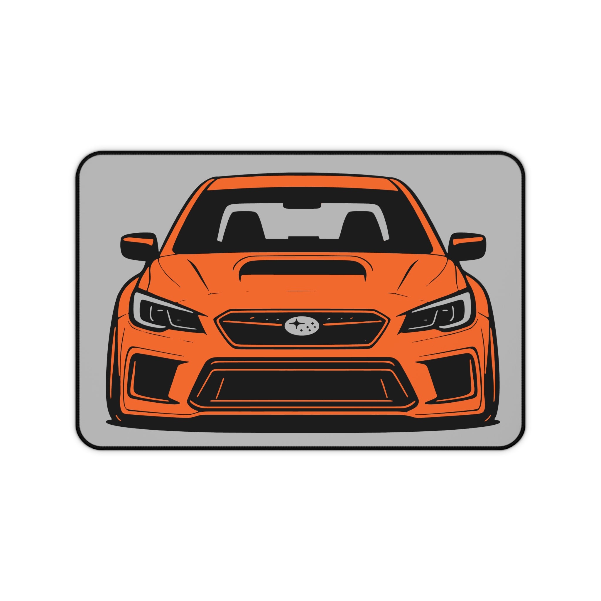 WRX Desk Mat (Orange) Grey Background
