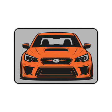 WRX Desk Mat (Orange) Grey Background