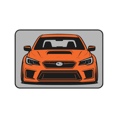 WRX Desk Mat (Orange) Grey Background
