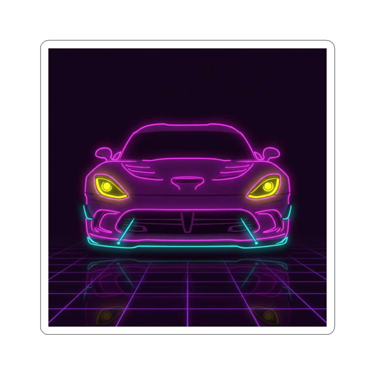 Dodge Viper (1992-17) Neon Synthwave Sticker