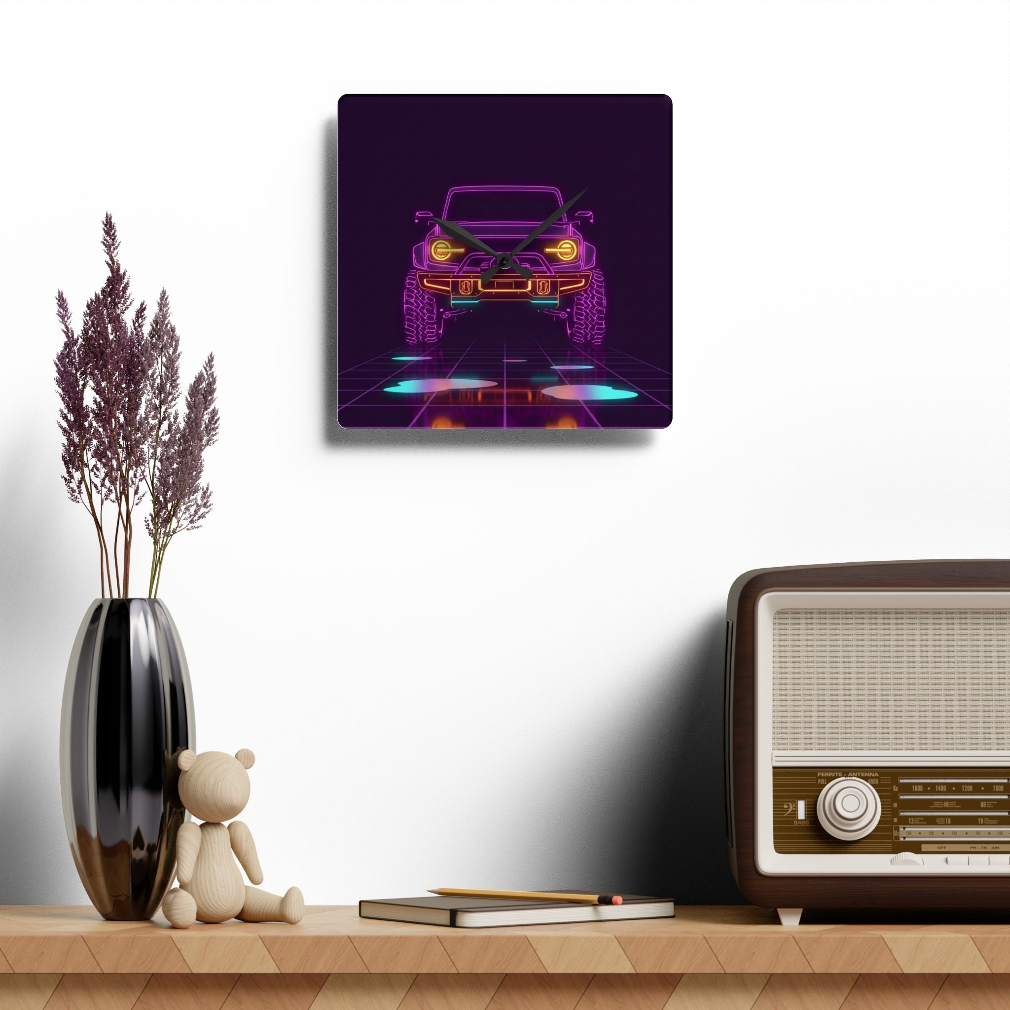 Ford Bronco (2021+) Neon Synthwave Wall Clock