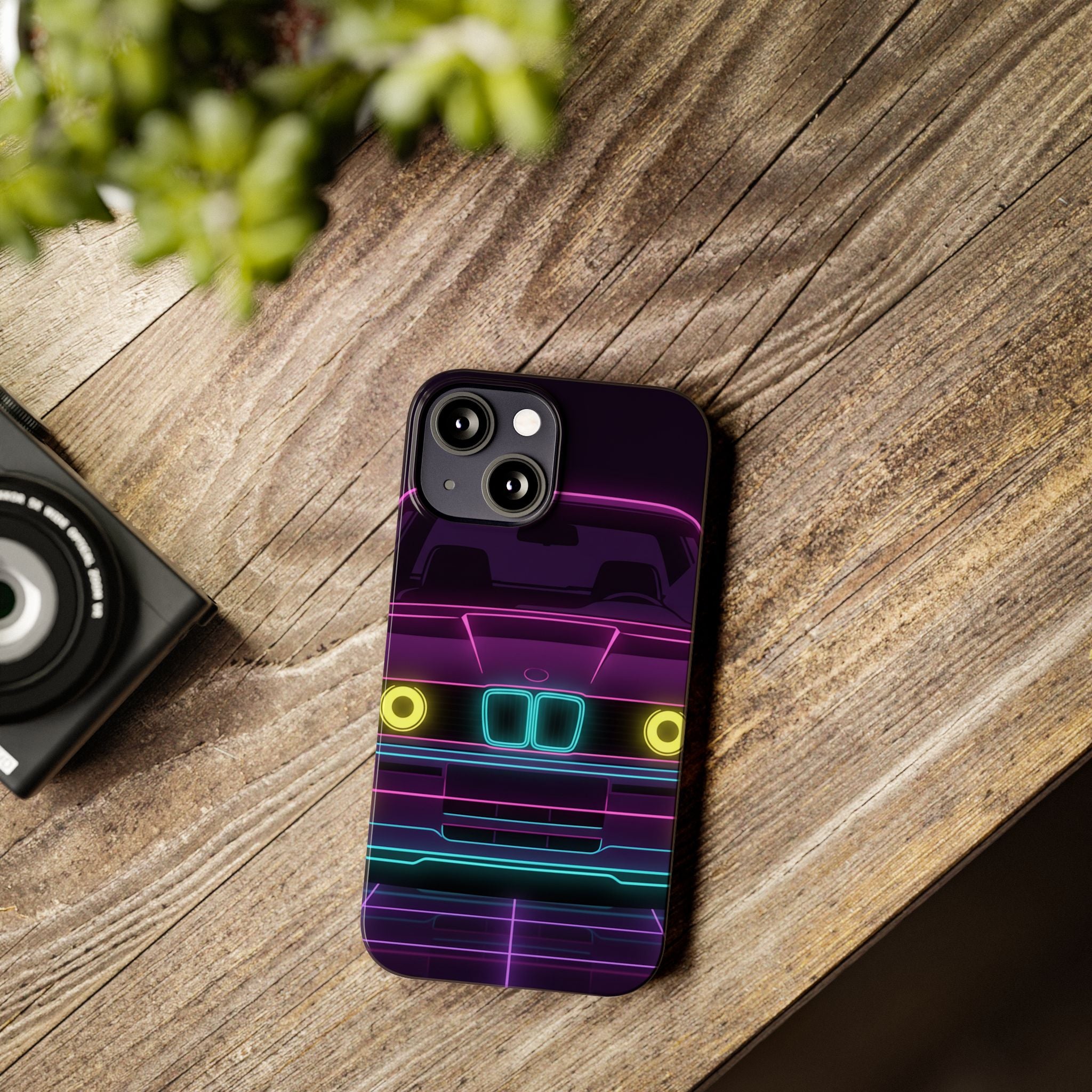 BMW E30 Neon Synthwave Phone Case