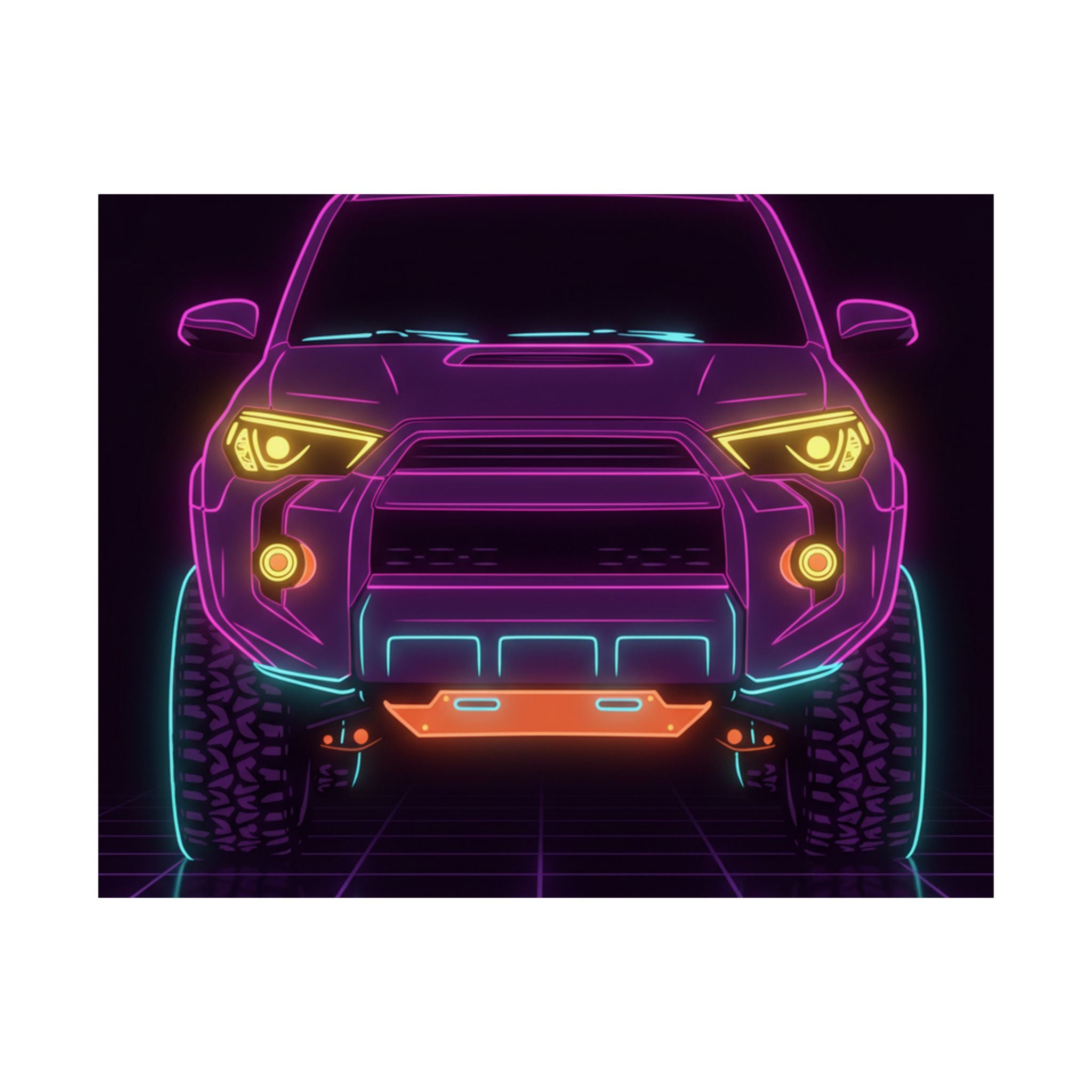 Toyota 4Runner TRD Pro Neon Synthwave Poster