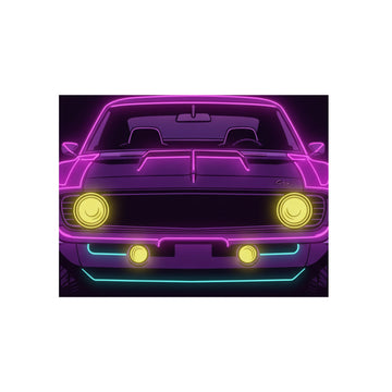 1969 Chevrolet Camaro SS Neon Synthwave Metal Wall Sign