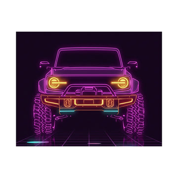 Ford Bronco (2021+) Neon Synthwave Poster