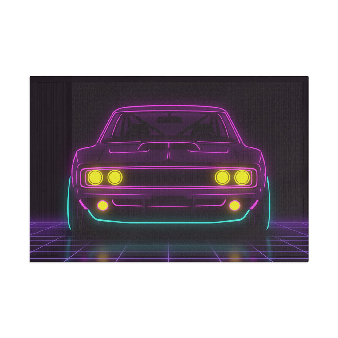 Dodge Charger R/T (1968-70) Neon Synthwave Garage Flag