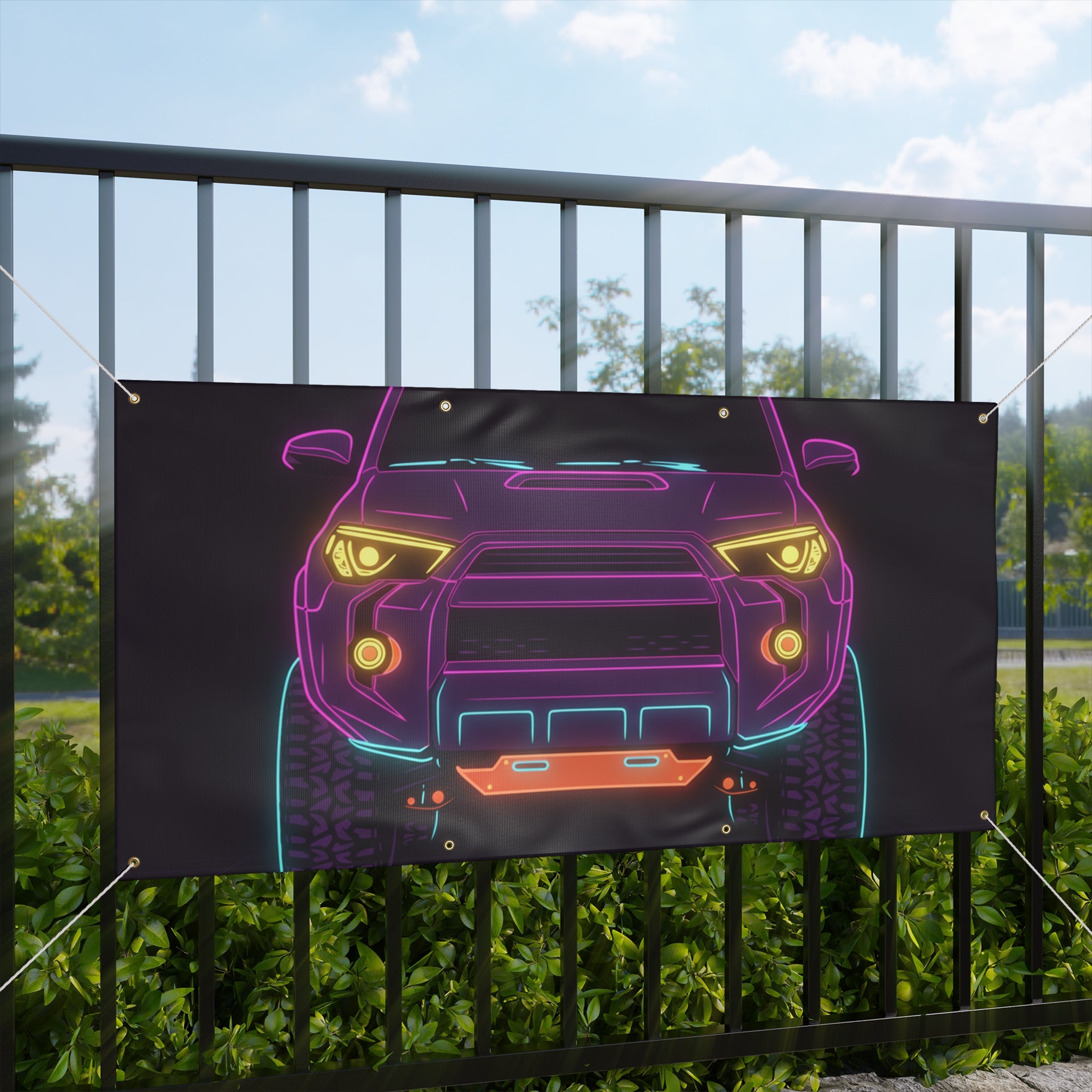 Toyota 4Runner TRD Pro Neon Synthwave Banner
