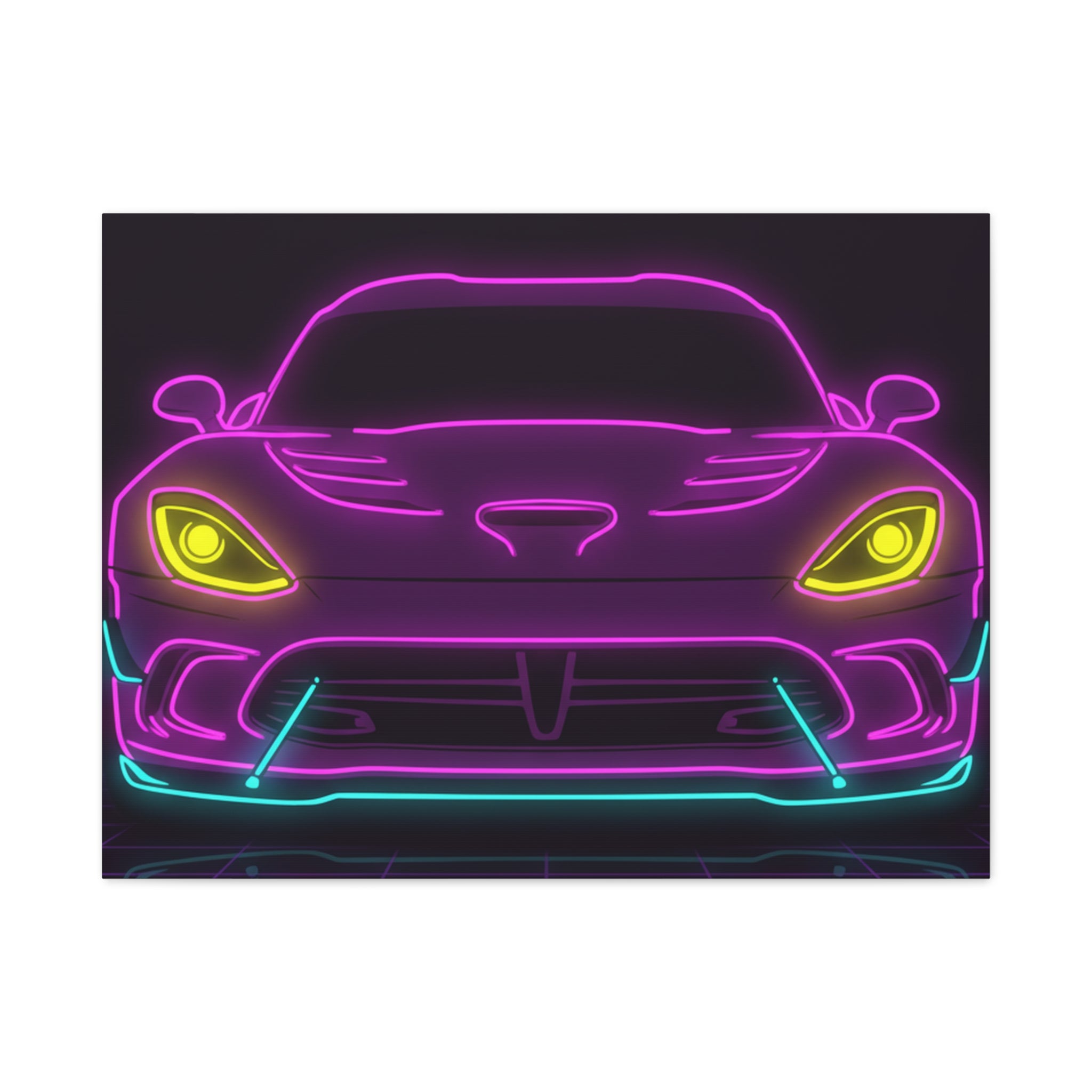 Dodge Viper (1992-17) Neon Synthwave Canvas Wall Art
