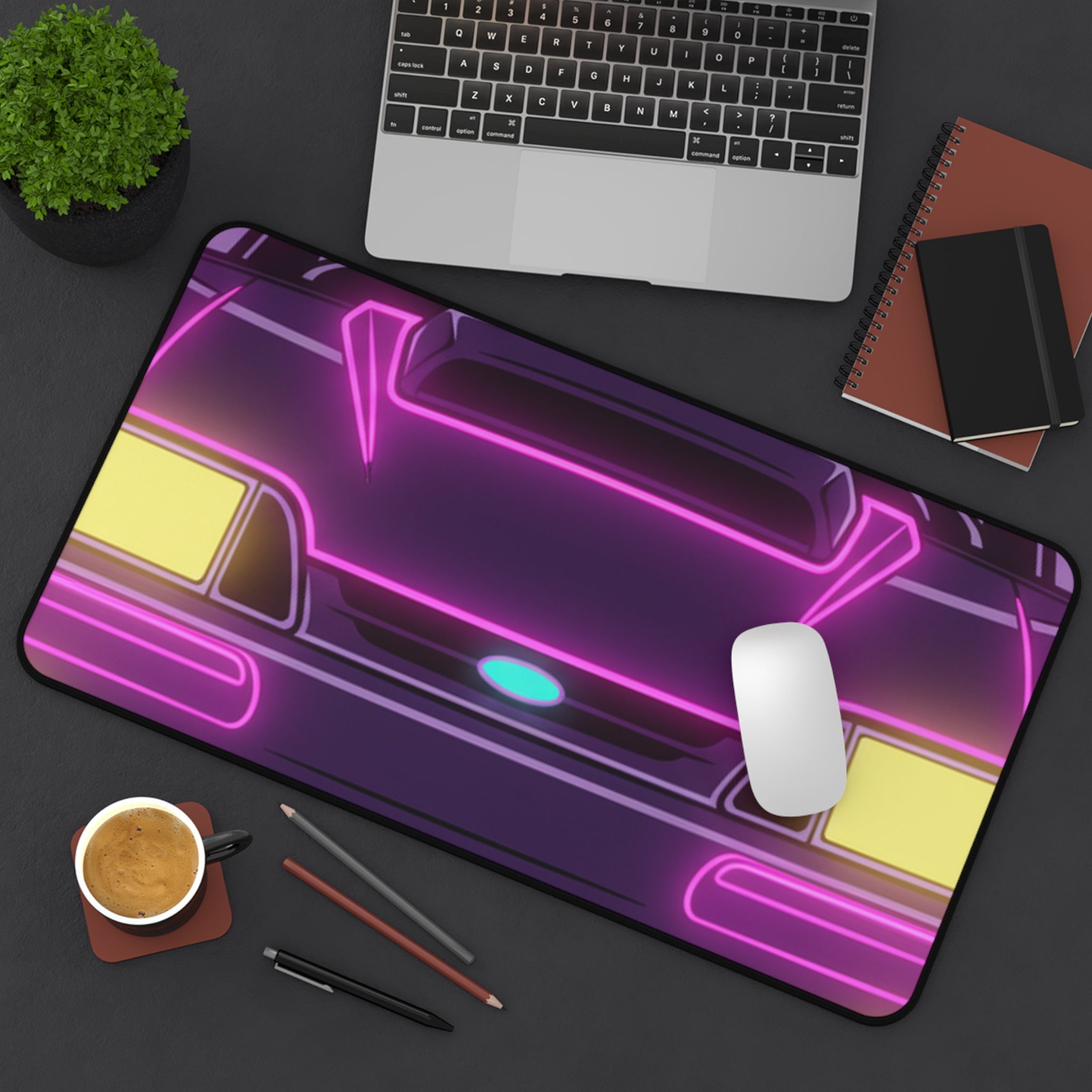 Ford Mustang Fox Body GT Neon Synthwave Desk Mat