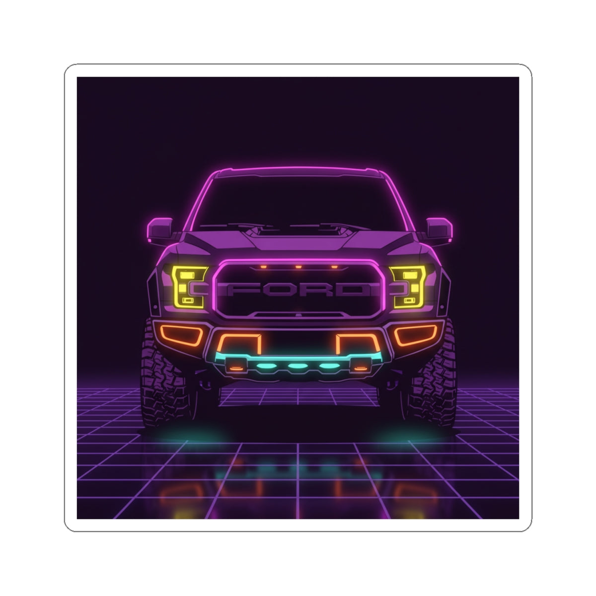 Ford F-150 Raptor Gen 2 Neon Synthwave Sticker