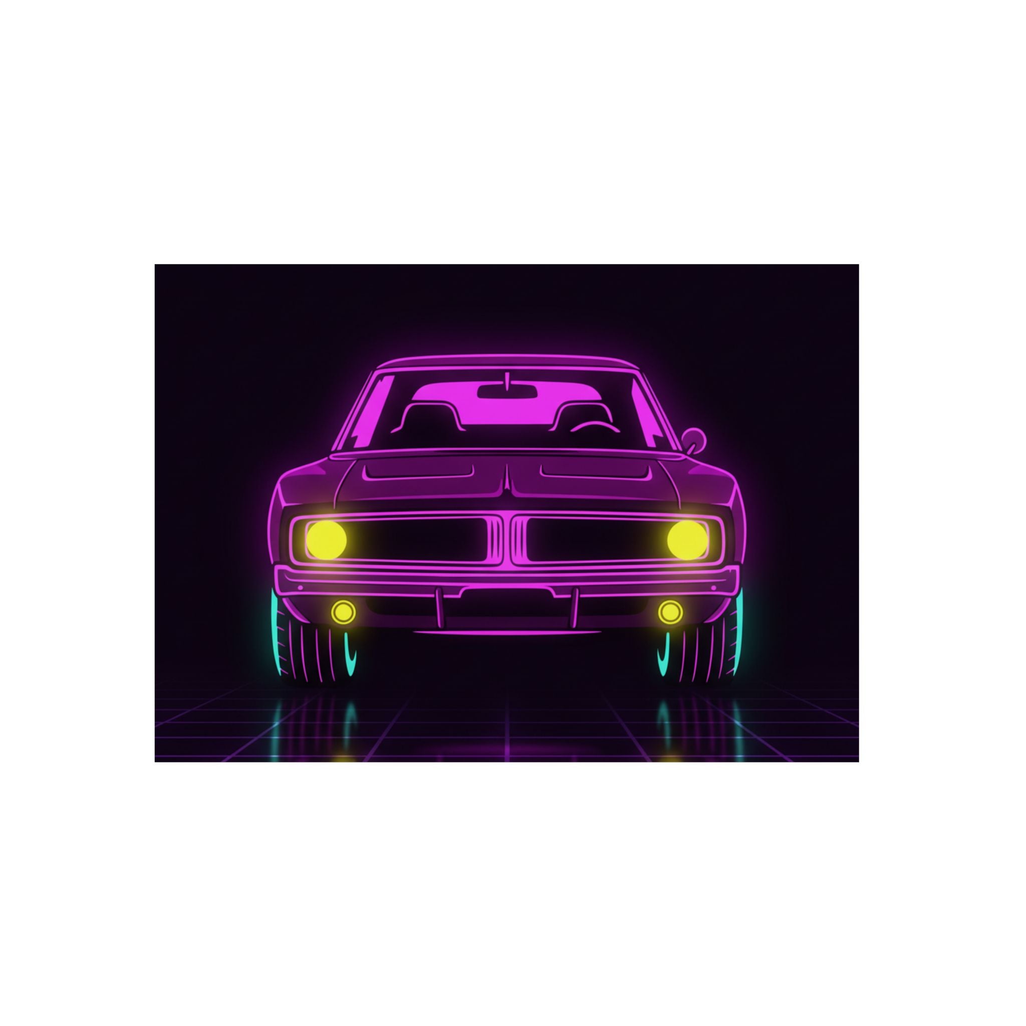 Dodge Charger R/T (1968-70) Resto-Mod Neon Synthwave Metal Wall Sign