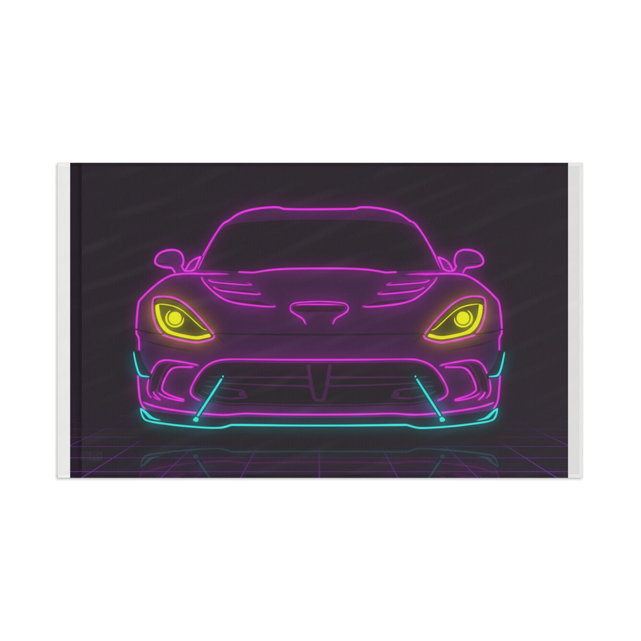 Dodge Viper (1992-17) Neon Synthwave Garage Flag