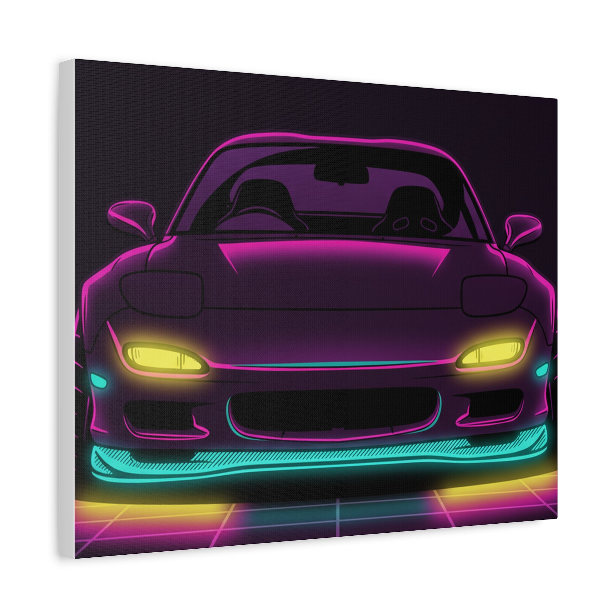 Mazda RX-7 FD Neon Synthwave Canvas Wall Art
