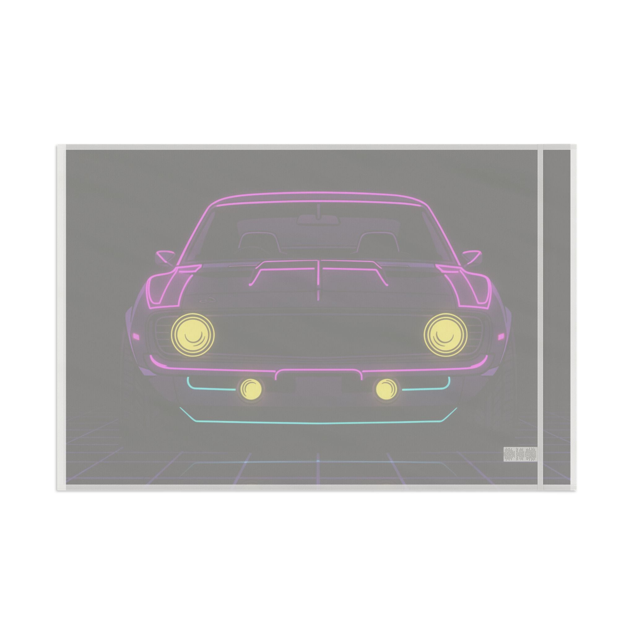 1969 Chevrolet Camaro SS Neon Synthwave Garage Flag