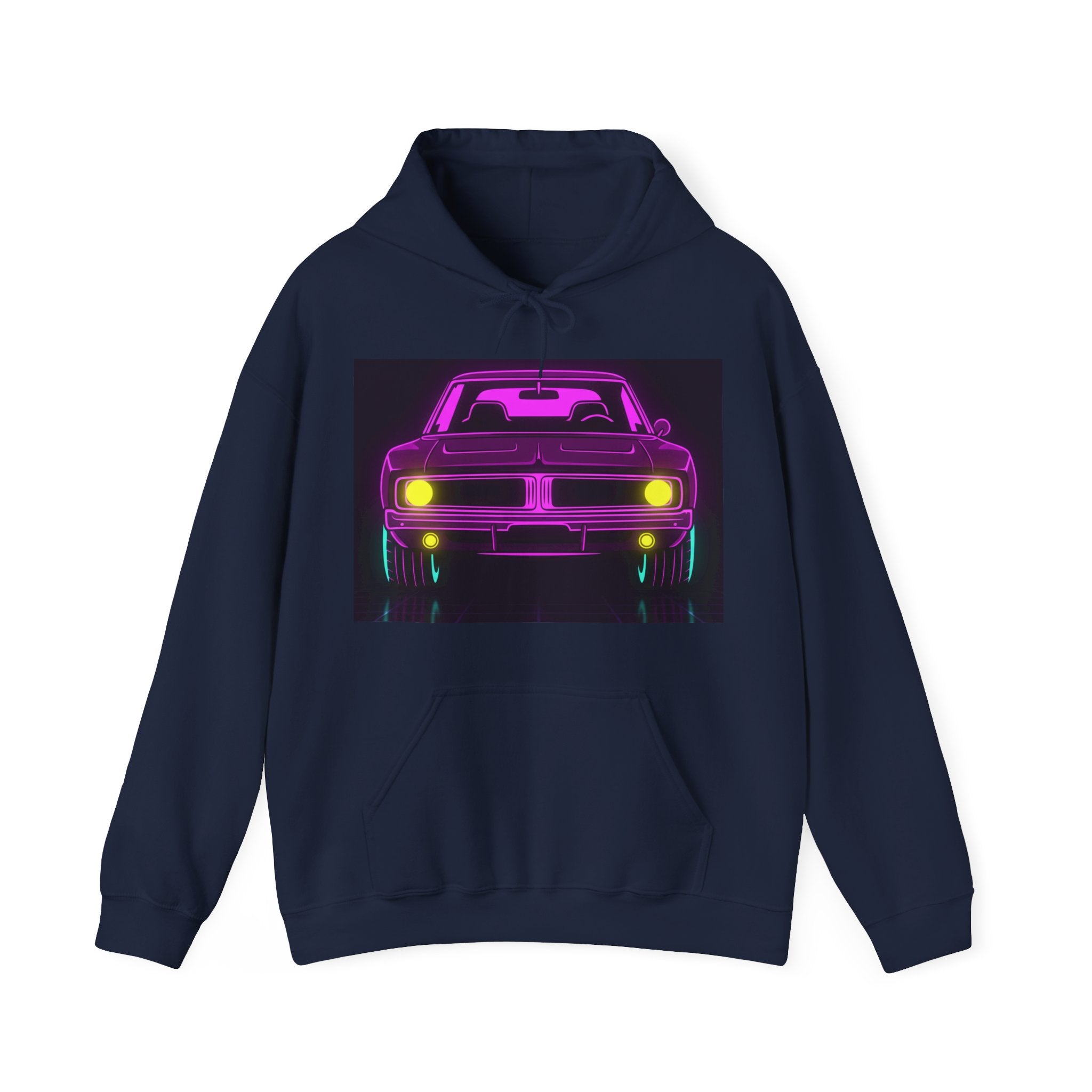 Dodge Charger R/T (1968-70) Resto-Mod Neon Synthwave Unisex Hoodie