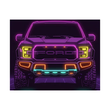 Ford F-150 Raptor Gen 2 Neon Synthwave Poster