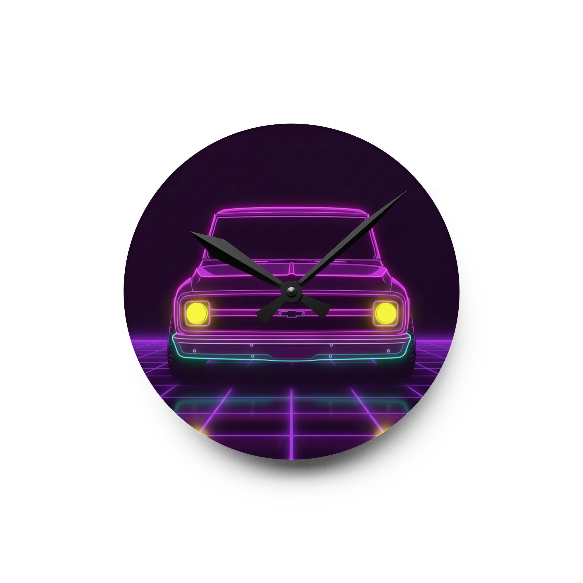 Chevy C10 Pickup (1967-72) Pro-Touring Neon Synthwave Wall Clock