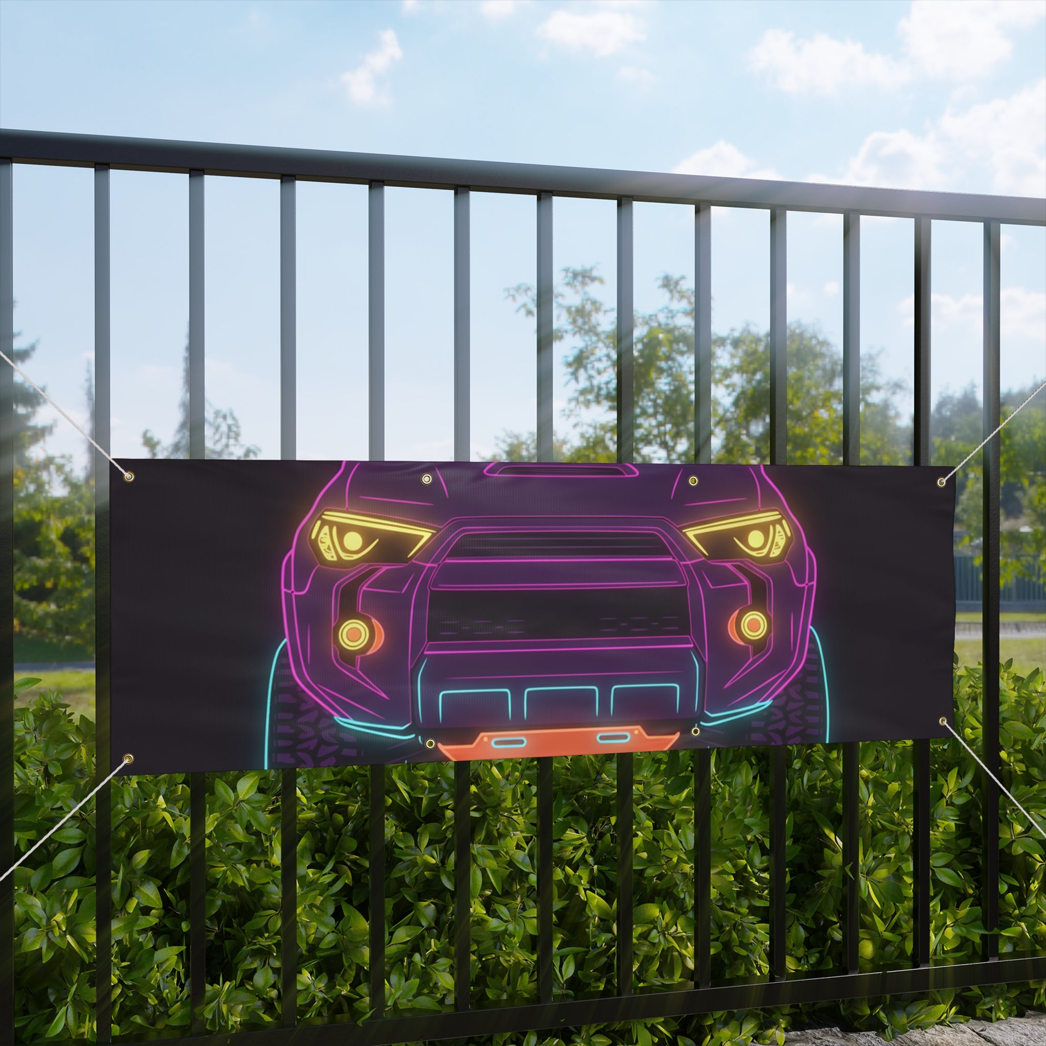 Toyota 4Runner TRD Pro Neon Synthwave Banner