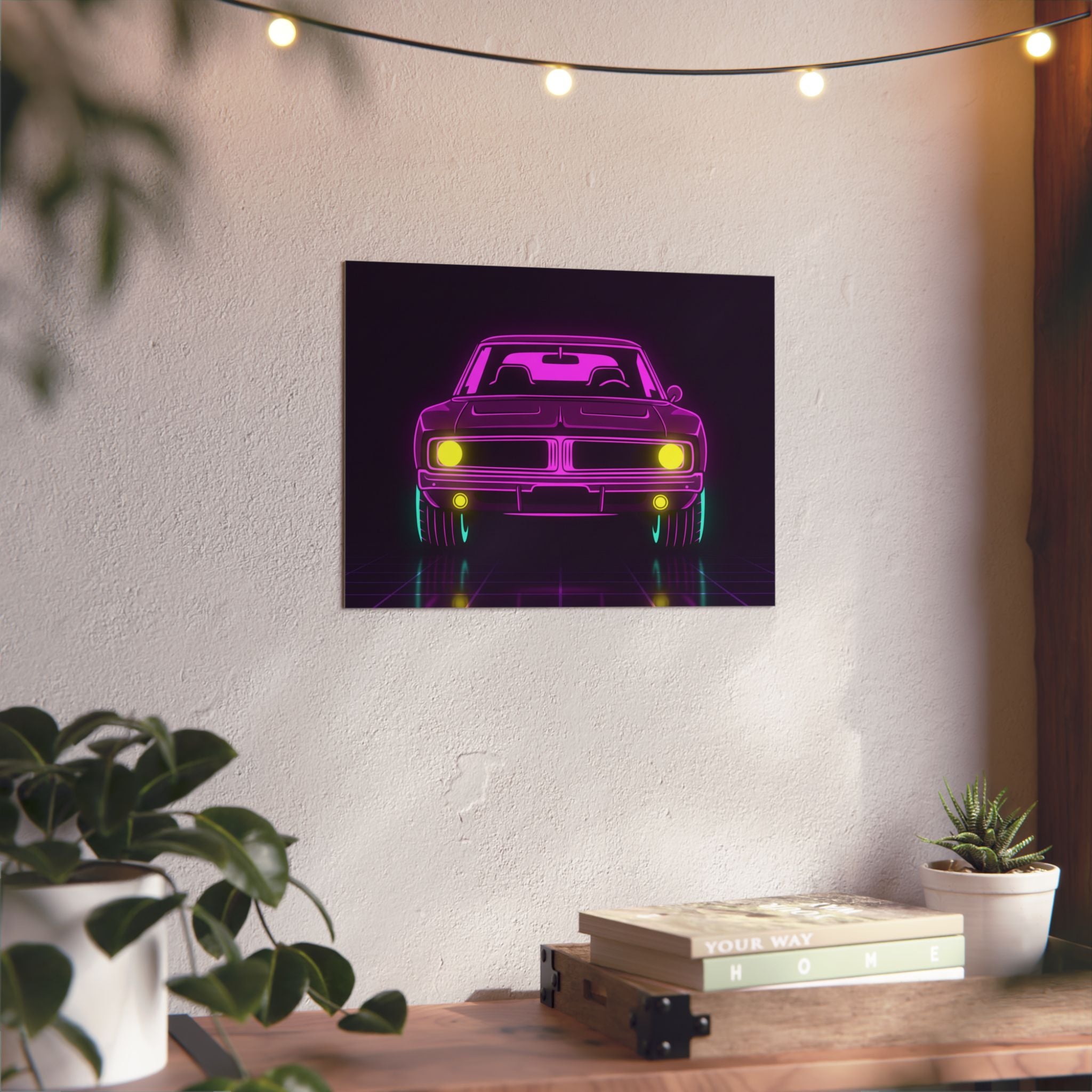 Dodge Charger R/T (1968-70) Resto-Mod Neon Synthwave Metal Wall Sign