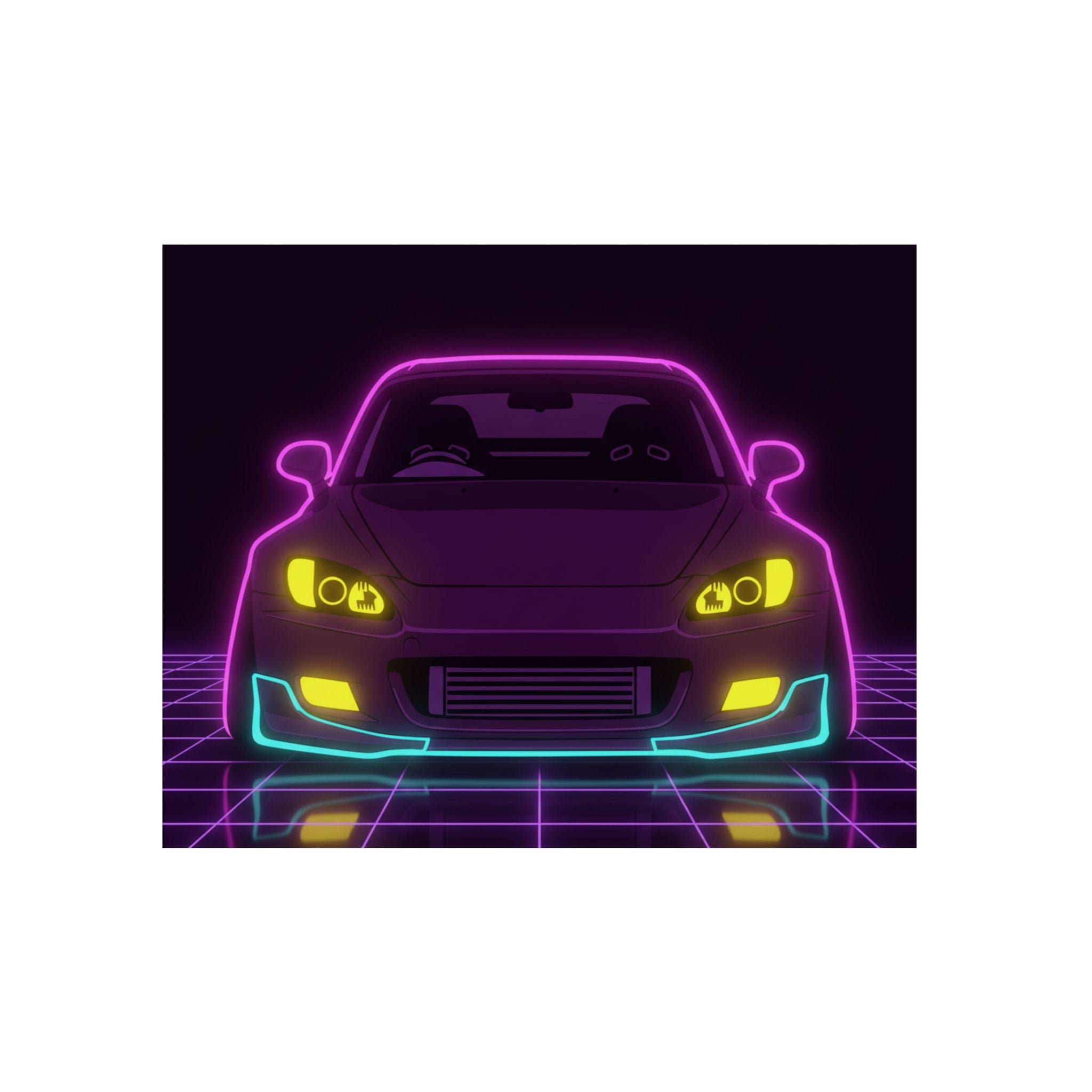 Honda S2000 (1999-09) Neon Synthwave Metal Wall Sign