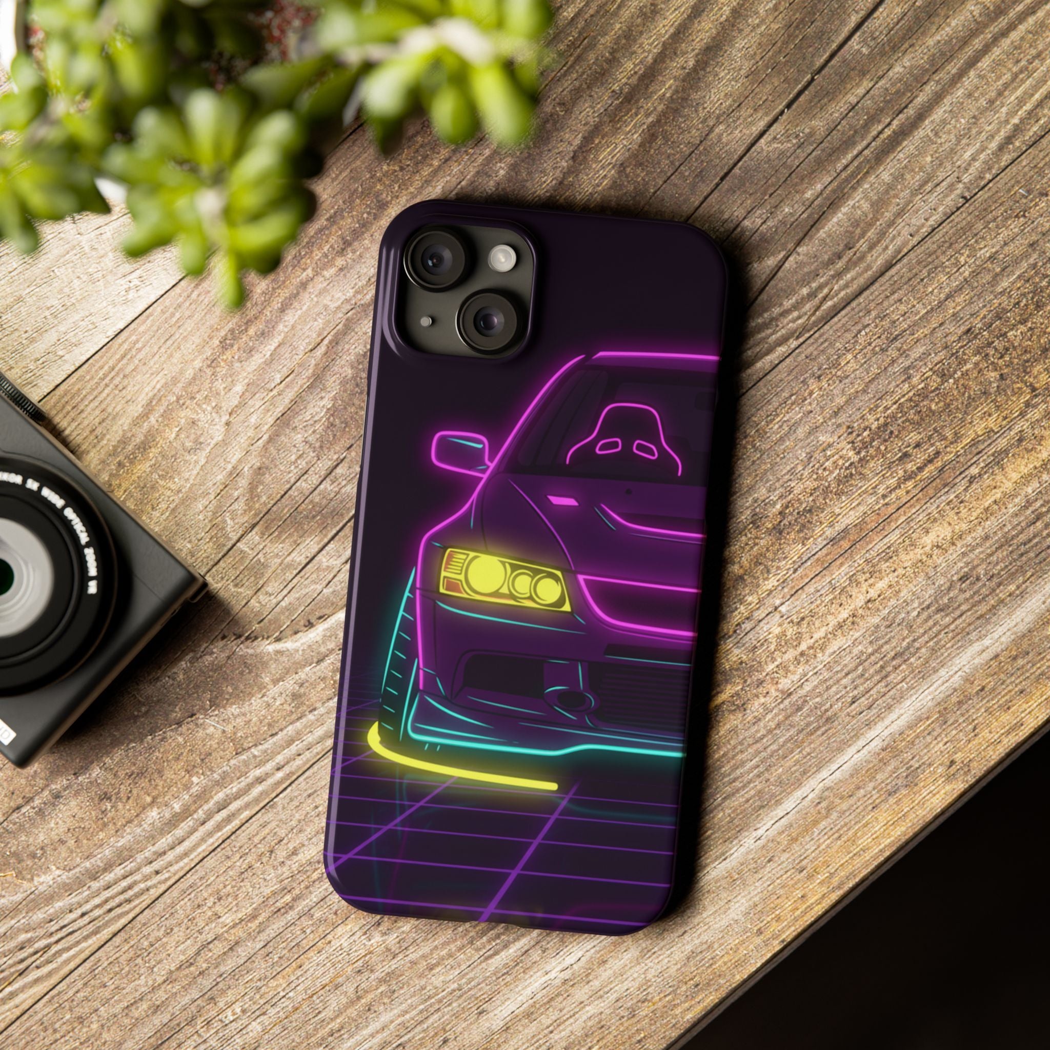 Mitsubishi Evo IX (2005-07) Neon Synthwave Phone Case