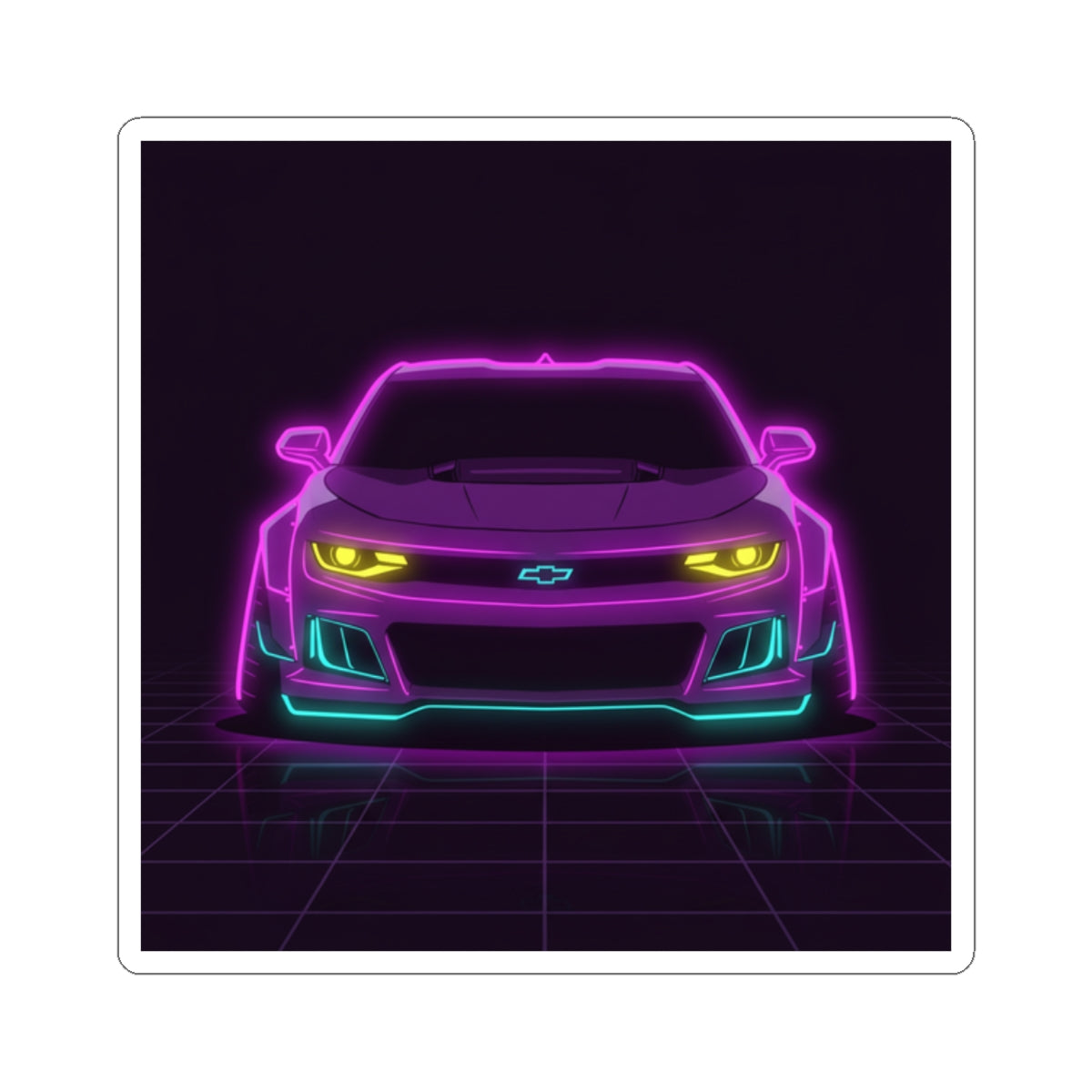 Chevrolet Camaro ZL1 Neon Synthwave Sticker