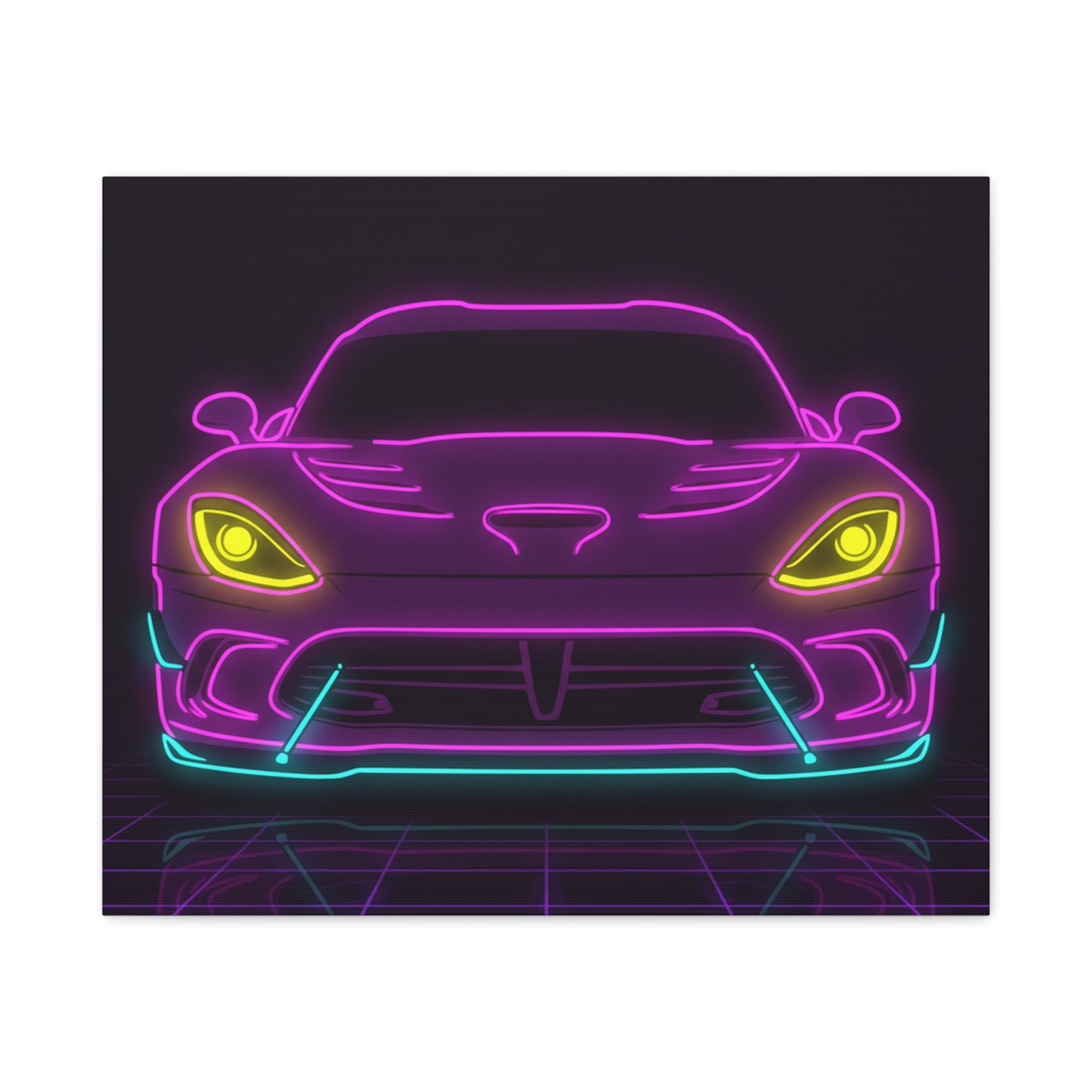 Dodge Viper (1992-17) Neon Synthwave Canvas Wall Art