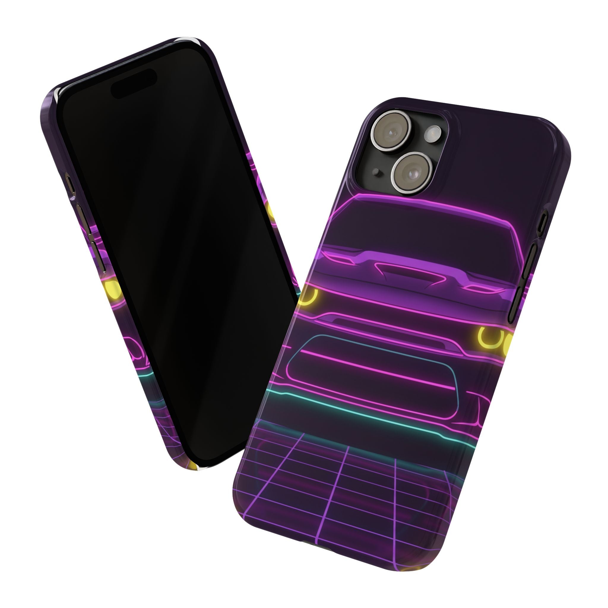 Dodge Challenger SRT Hellcat Neon Synthwave Phone Case