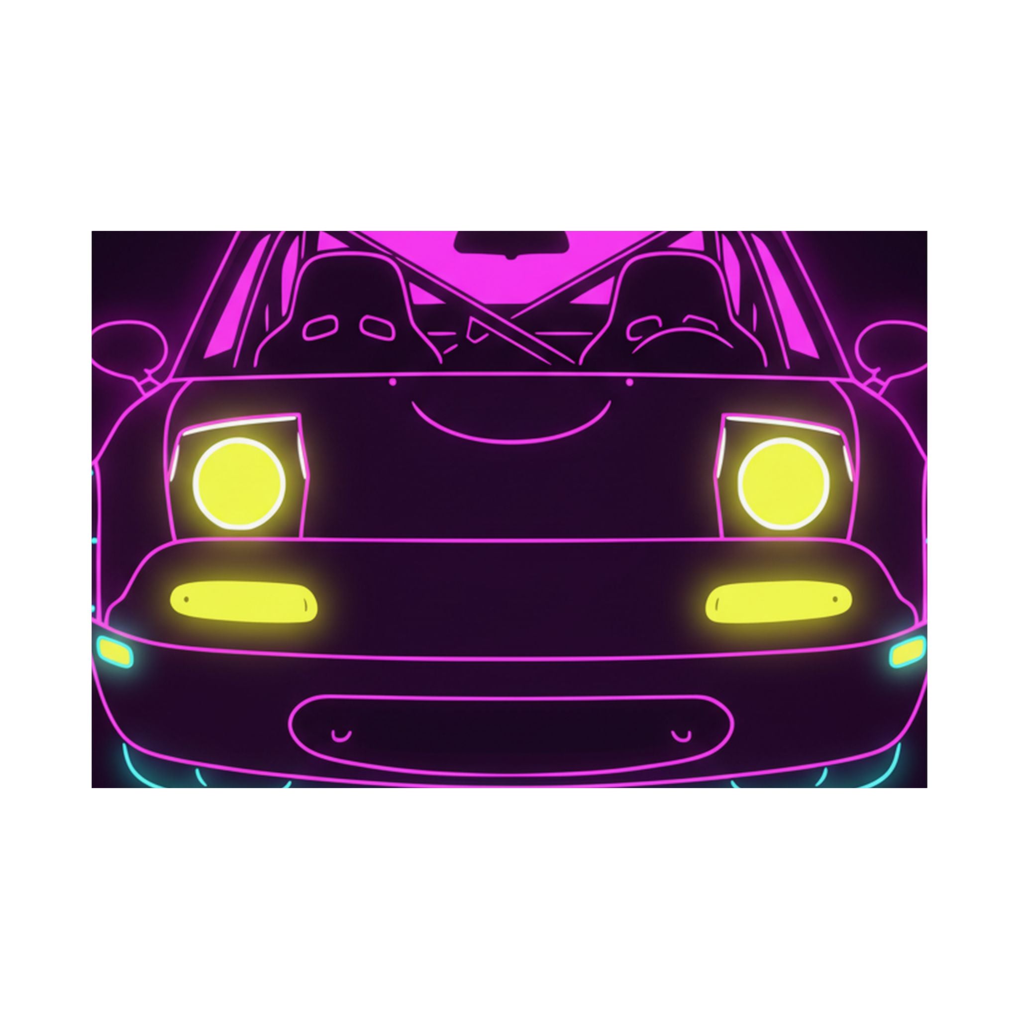Mazda Miata NA (1989-97) Neon Synthwave Poster
