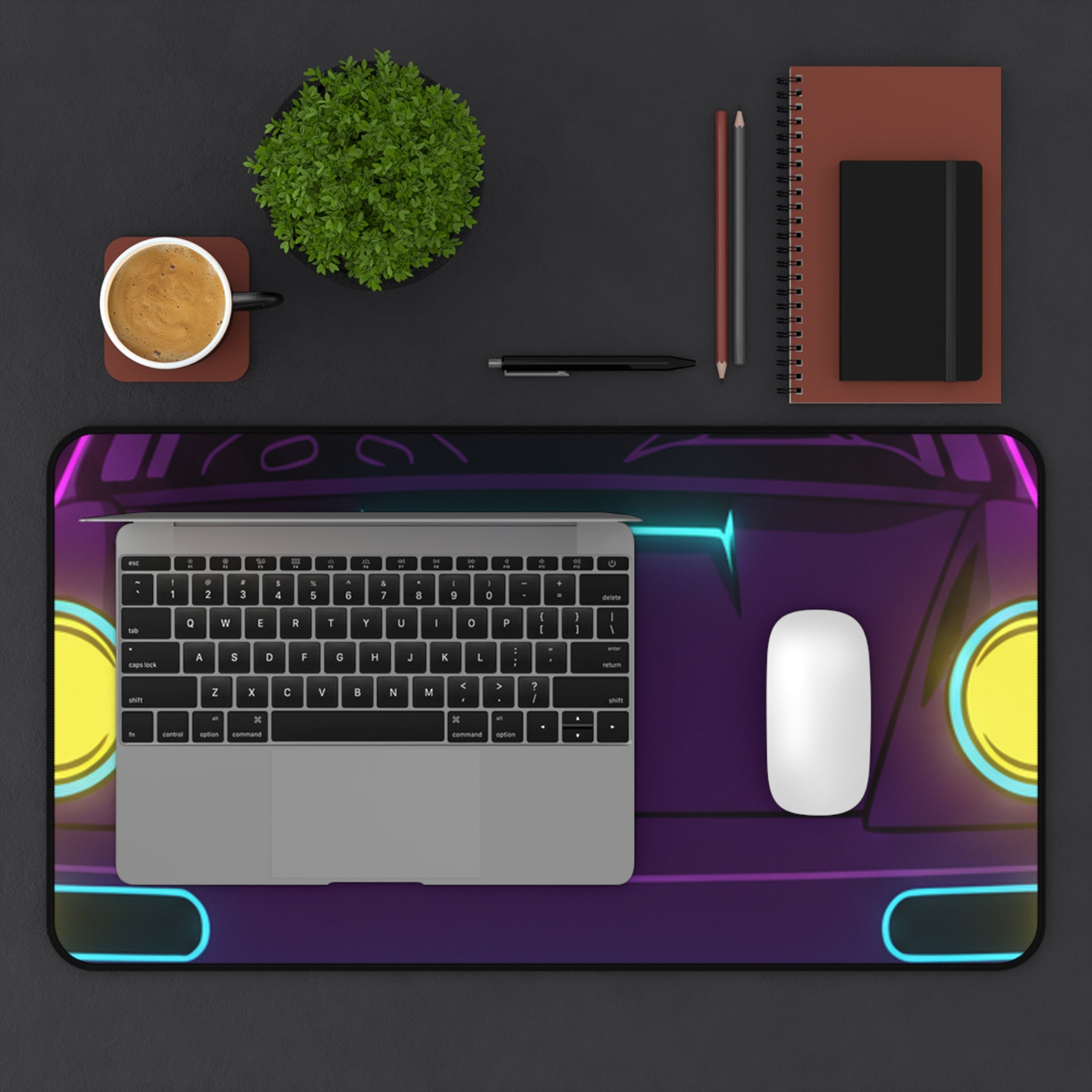 Porsche 964 Singer Neon Synthwave Desk Mat