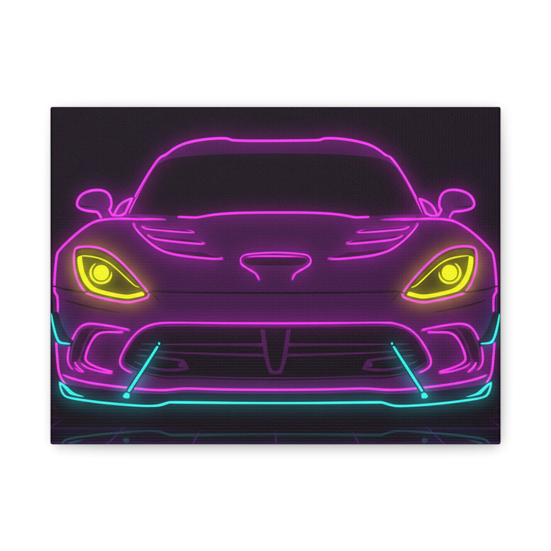 Dodge Viper (1992-17) Neon Synthwave Canvas Wall Art