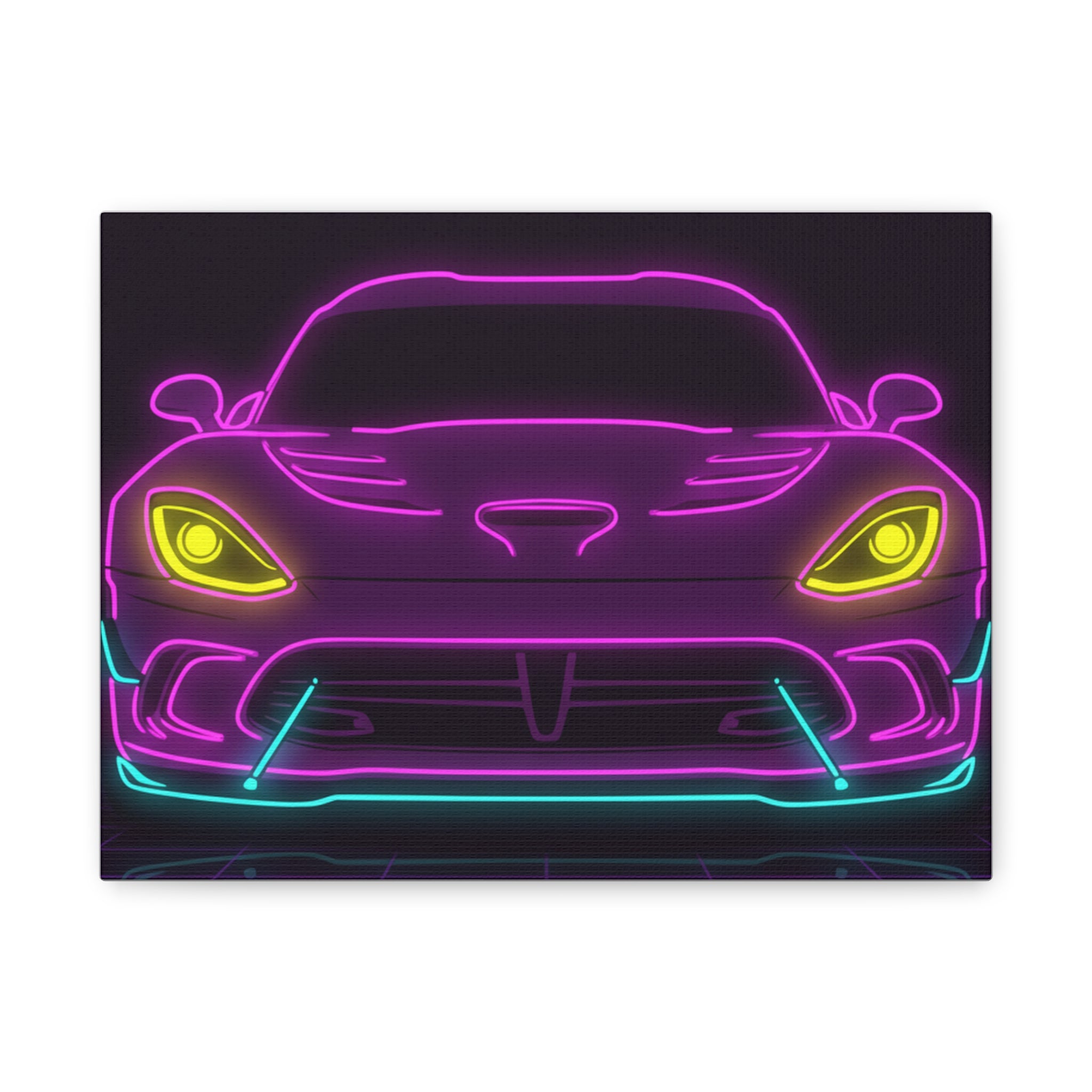 Dodge Viper (1992-17) Neon Synthwave Canvas Wall Art