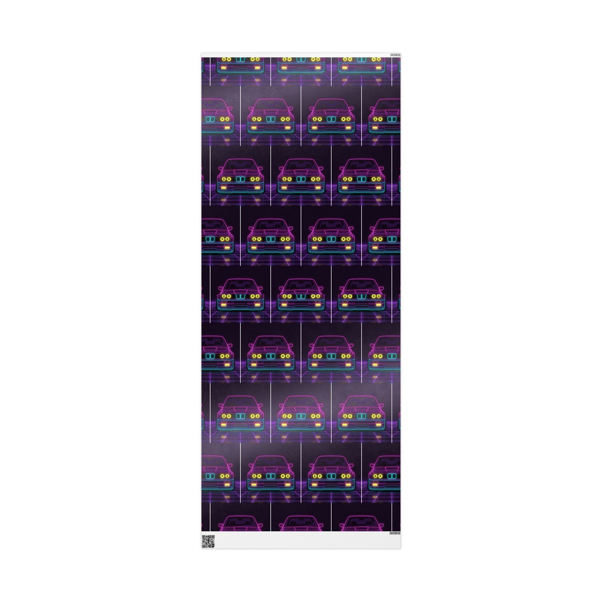 BMW E30 Neon Synthwave Gift Wrapping Paper