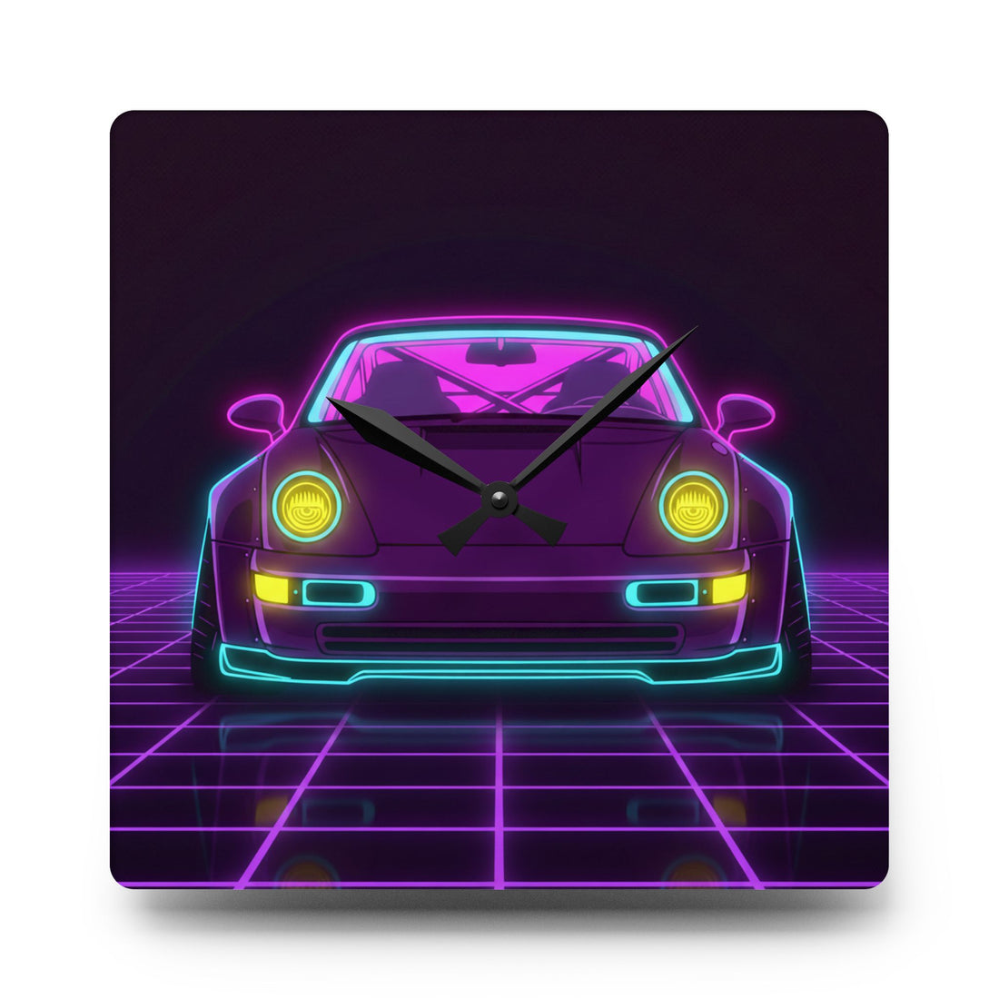 Porsche 964 Turbo Neon Synthwave Wall Clock