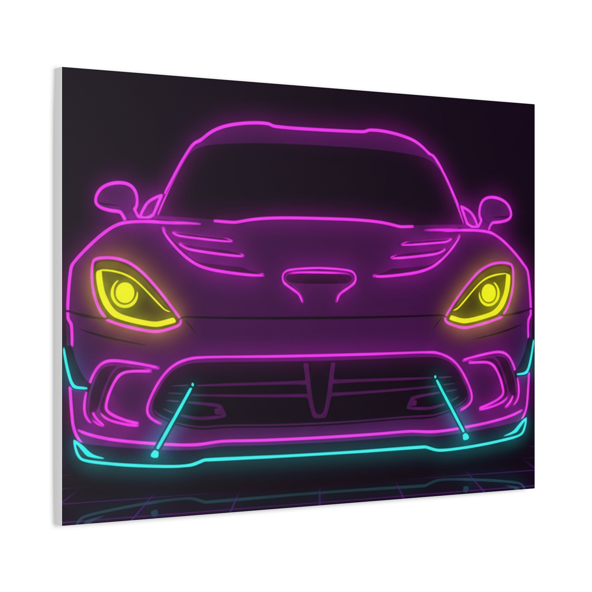 Dodge Viper (1992-17) Neon Synthwave Canvas Wall Art