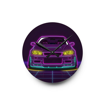 Nissan GT-R Neon Synthwave Wall Clock