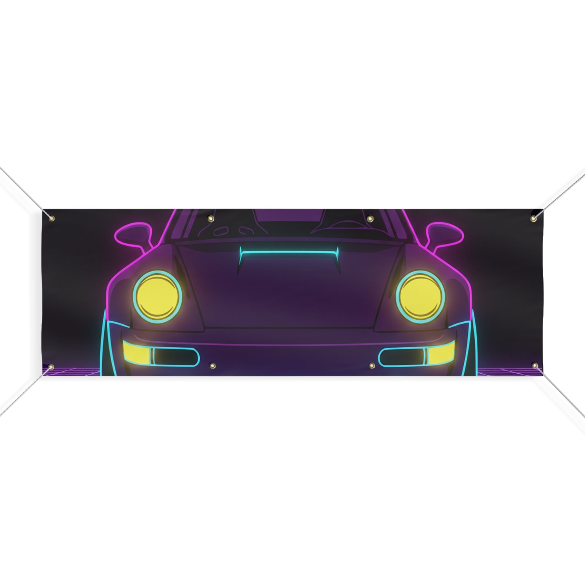 Porsche 964 Singer Neon Synthwave Banner