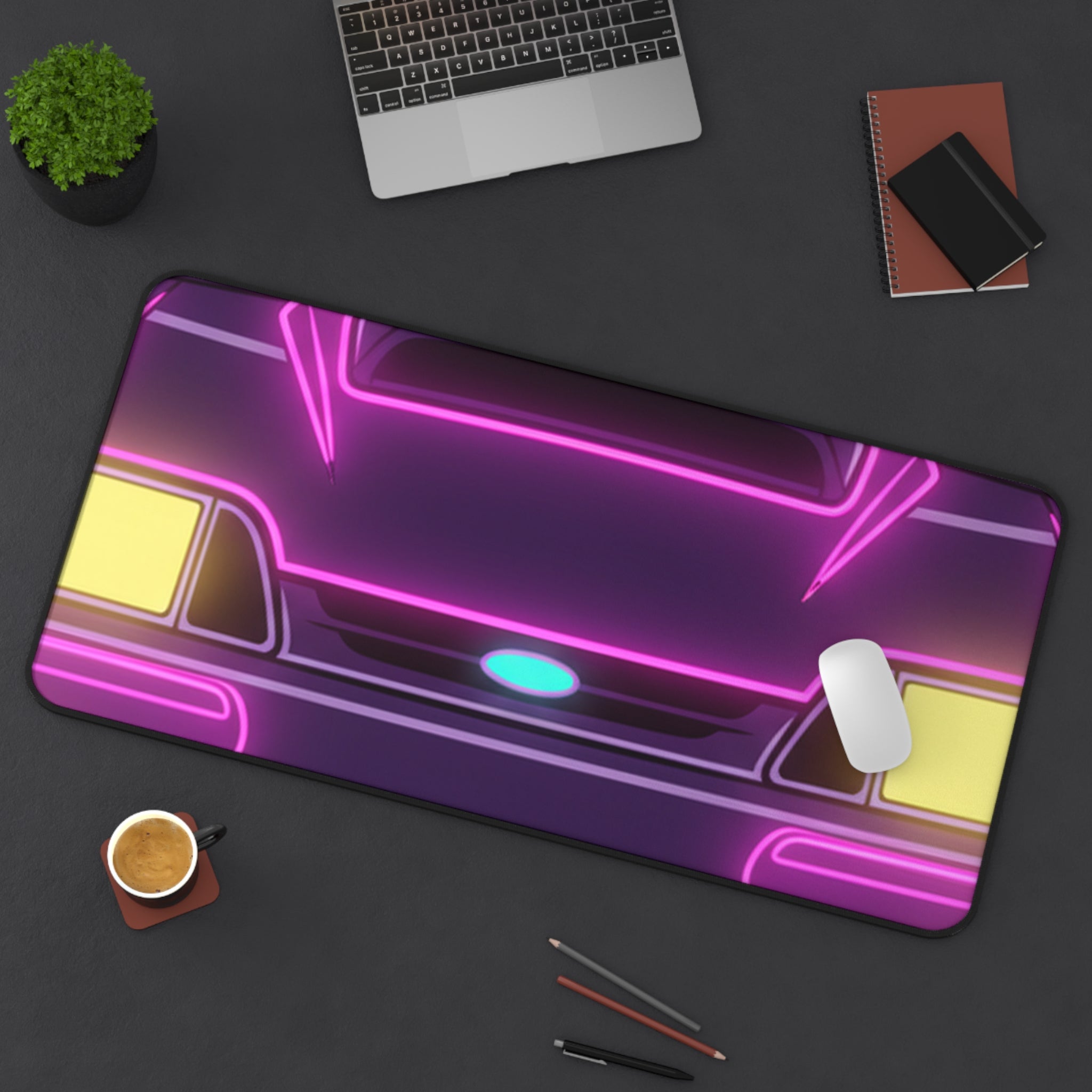 Ford Mustang Fox Body GT Neon Synthwave Desk Mat