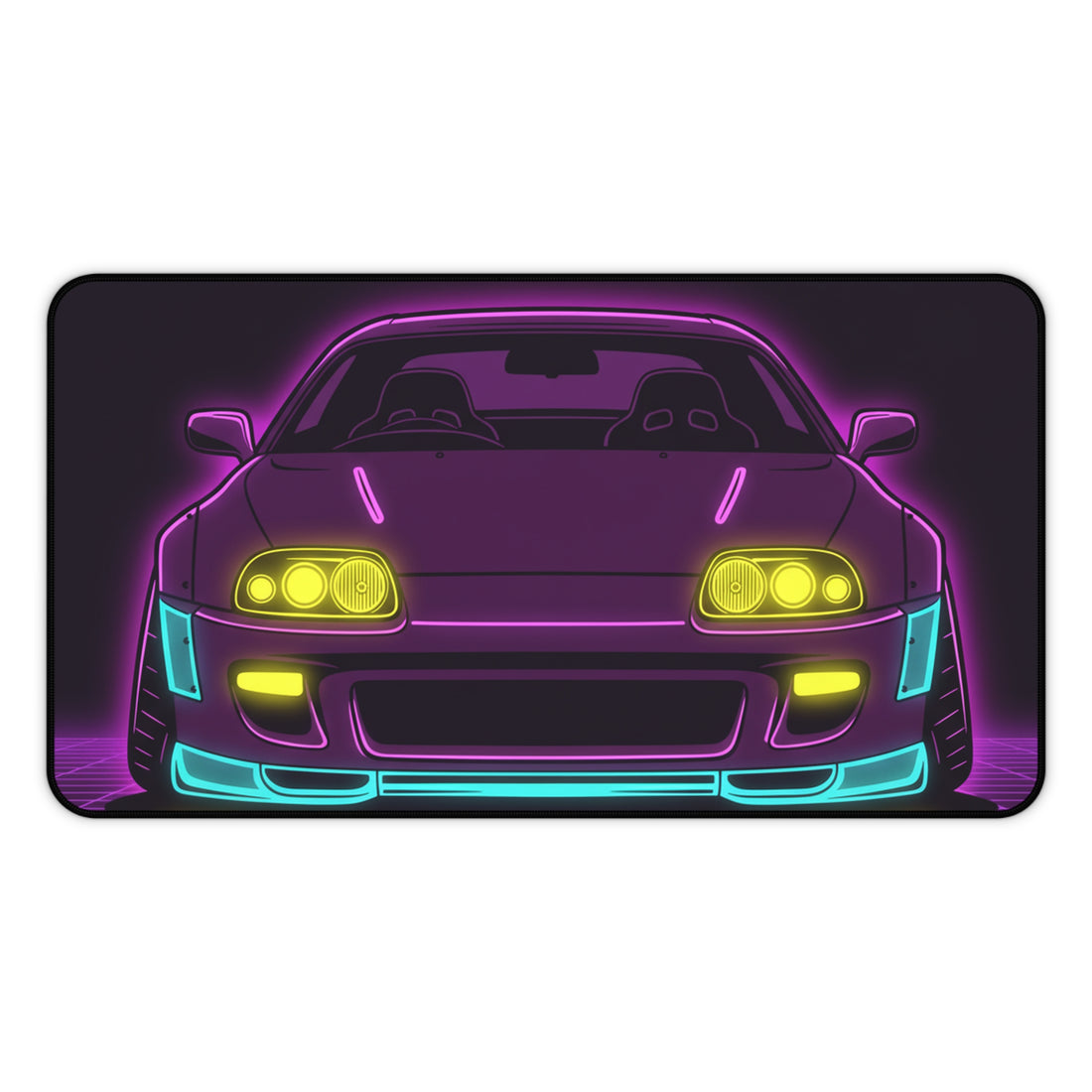 Toyota Supra MK4 Neon Synthwave Desk Mat