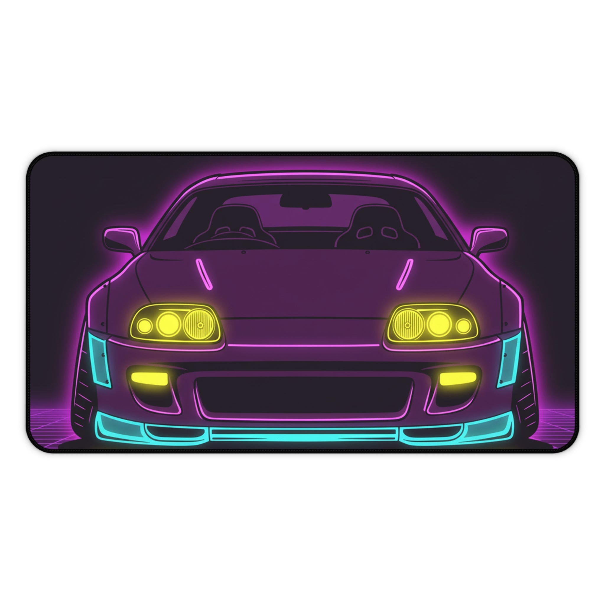 Toyota Supra MK4 Neon Synthwave Desk Mat